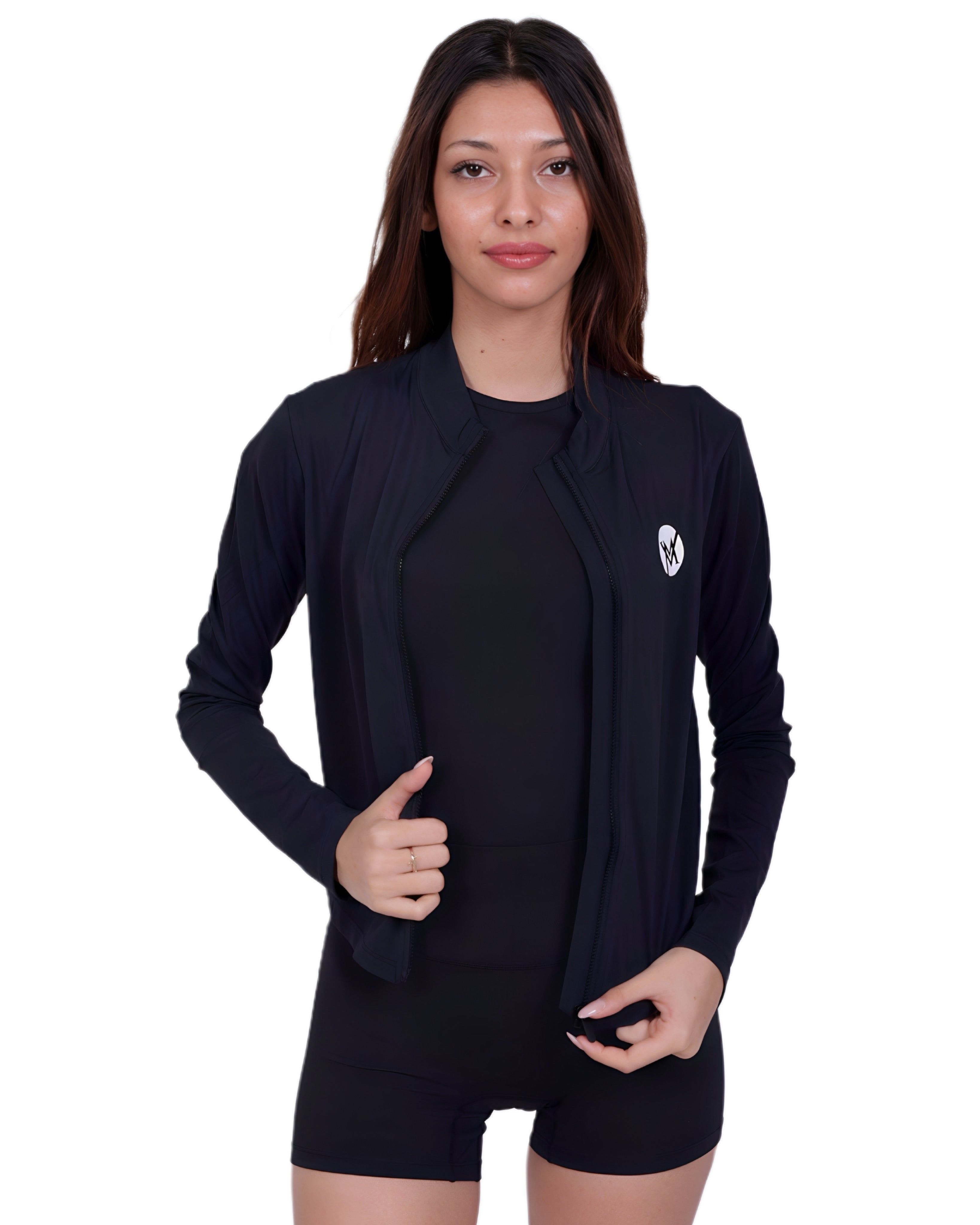 Second Skin™ Sportjacke Black – Figurformend & Schweißableitend