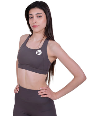 Zip Into Motion™ Sport-Bra Grey – Halt & Style