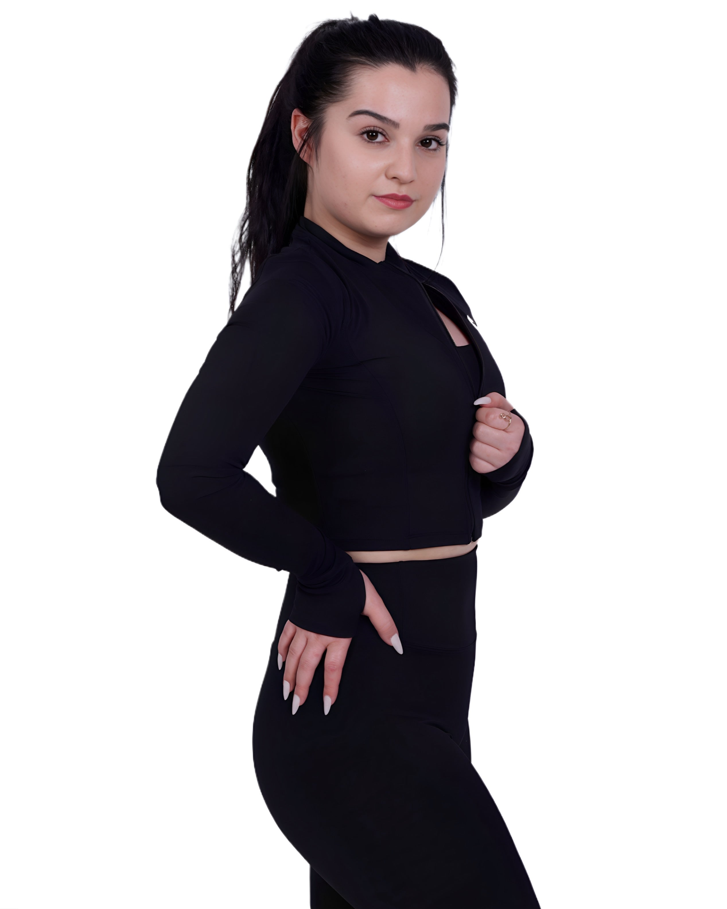 Zip Into Motion™ Sportjacke Schwarz – Leicht & Atmungsaktiv