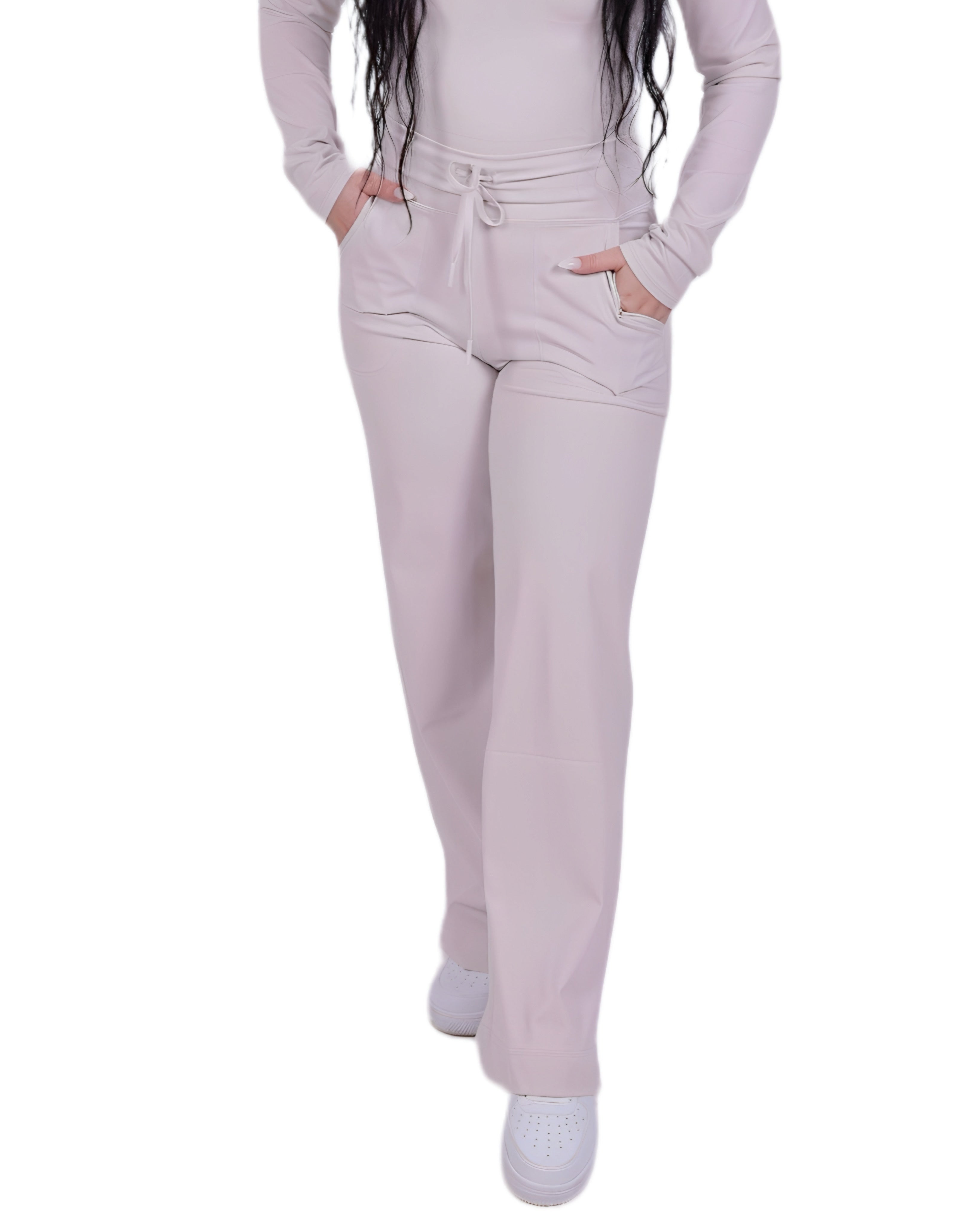 Flow Soul Activewear Pants – Beige | Breathable, Sustainable & Luxe Fit for Yoga & Athleisure