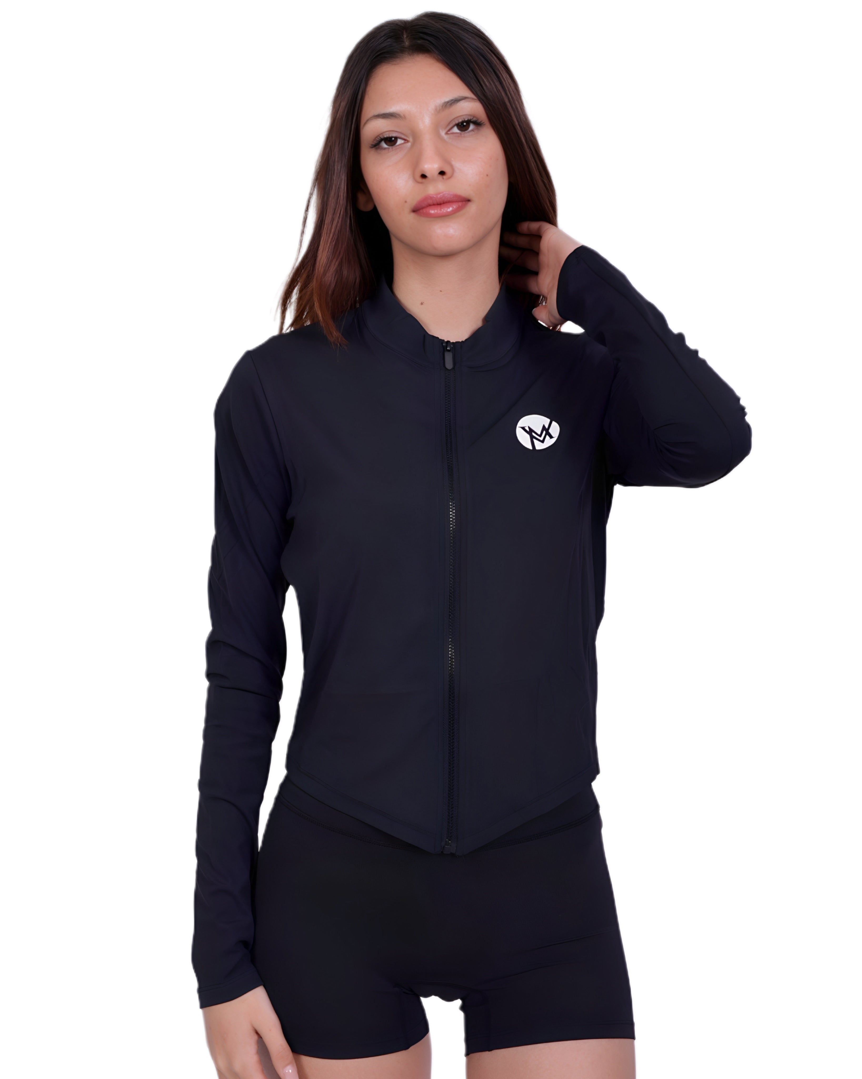 Second Skin™ Sportjacke Black – Figurformend & Schweißableitend