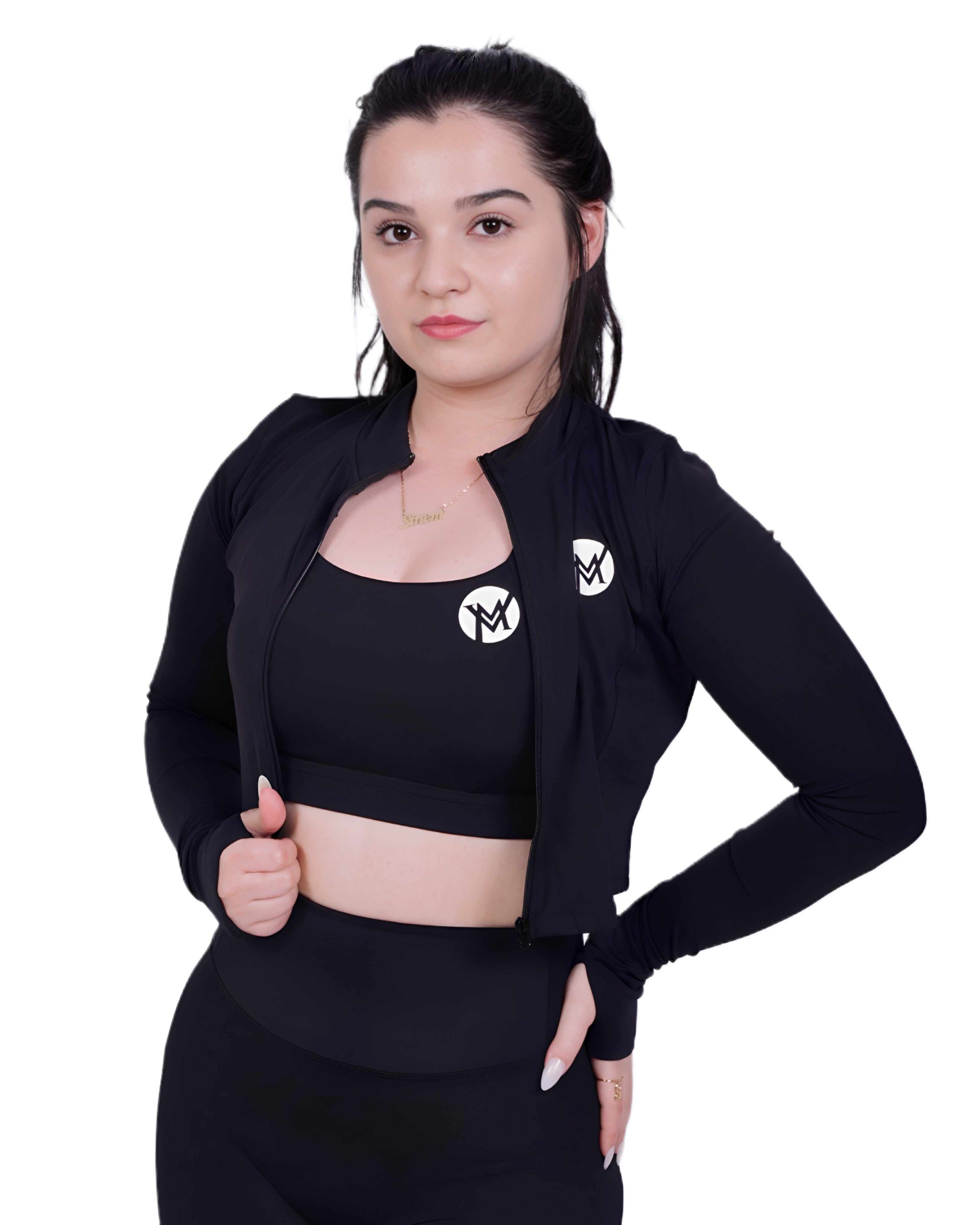 Zip Into Motion™ Sportjacke Schwarz – Leicht & Atmungsaktiv