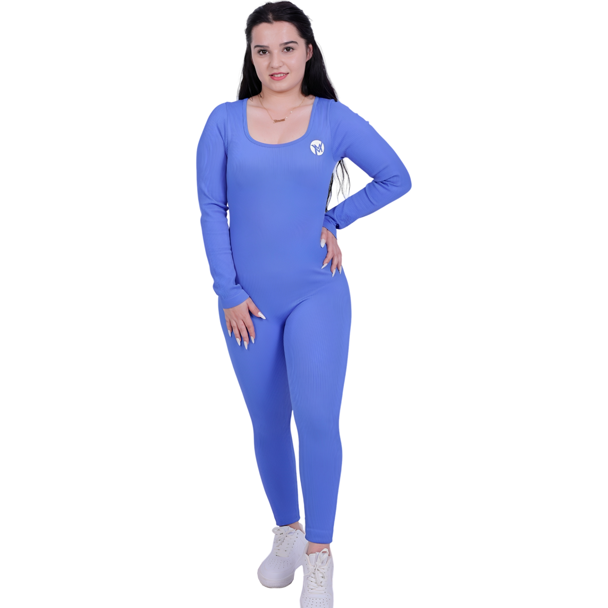 Tone Suite™ One-Piece Sky Blue – Figure-hugging, Ribbed & Breathable