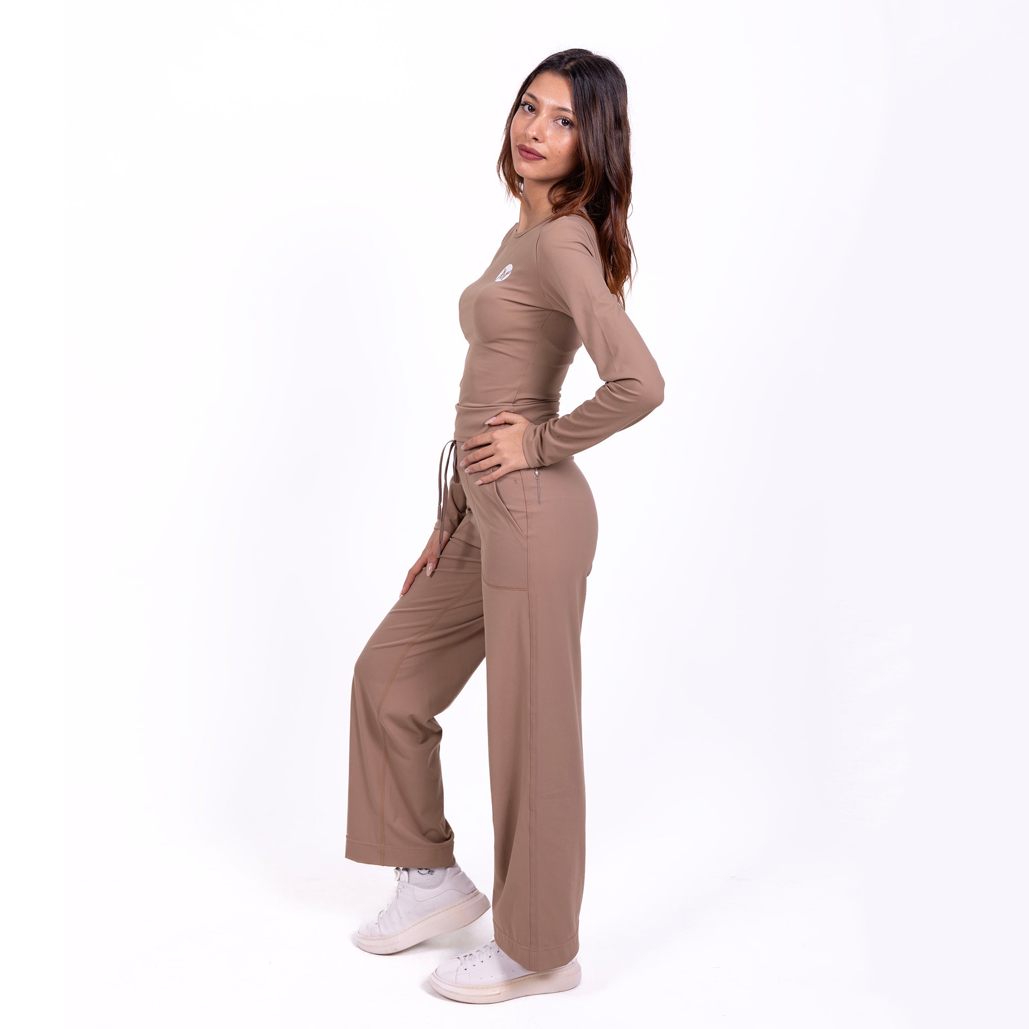 Flow Soul Activewear Pants– Brown | Seamless, Sustainable & Sculpting Comfort for Yoga & Fitness