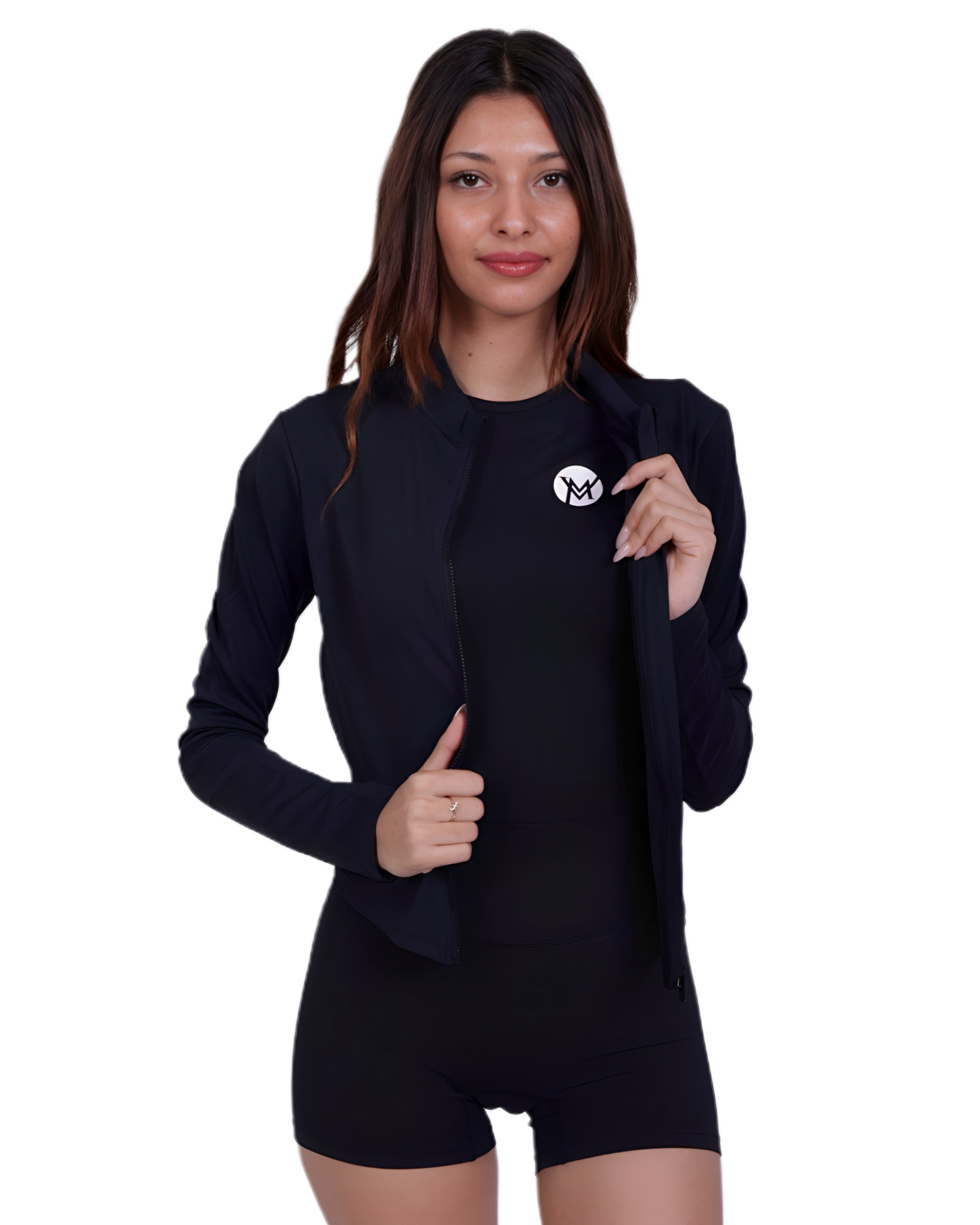 Second Skin™ Sportjacke Black – Figurformend & Schweißableitend