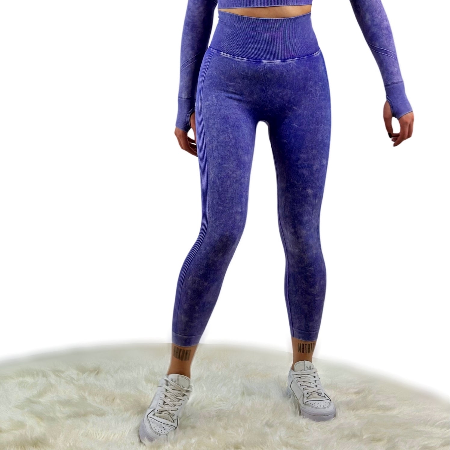 Nova Washed Out Premium Legging – Light Purple | Seamless, Sculpting Leggings with Vintage Wash & Performance Comfort
