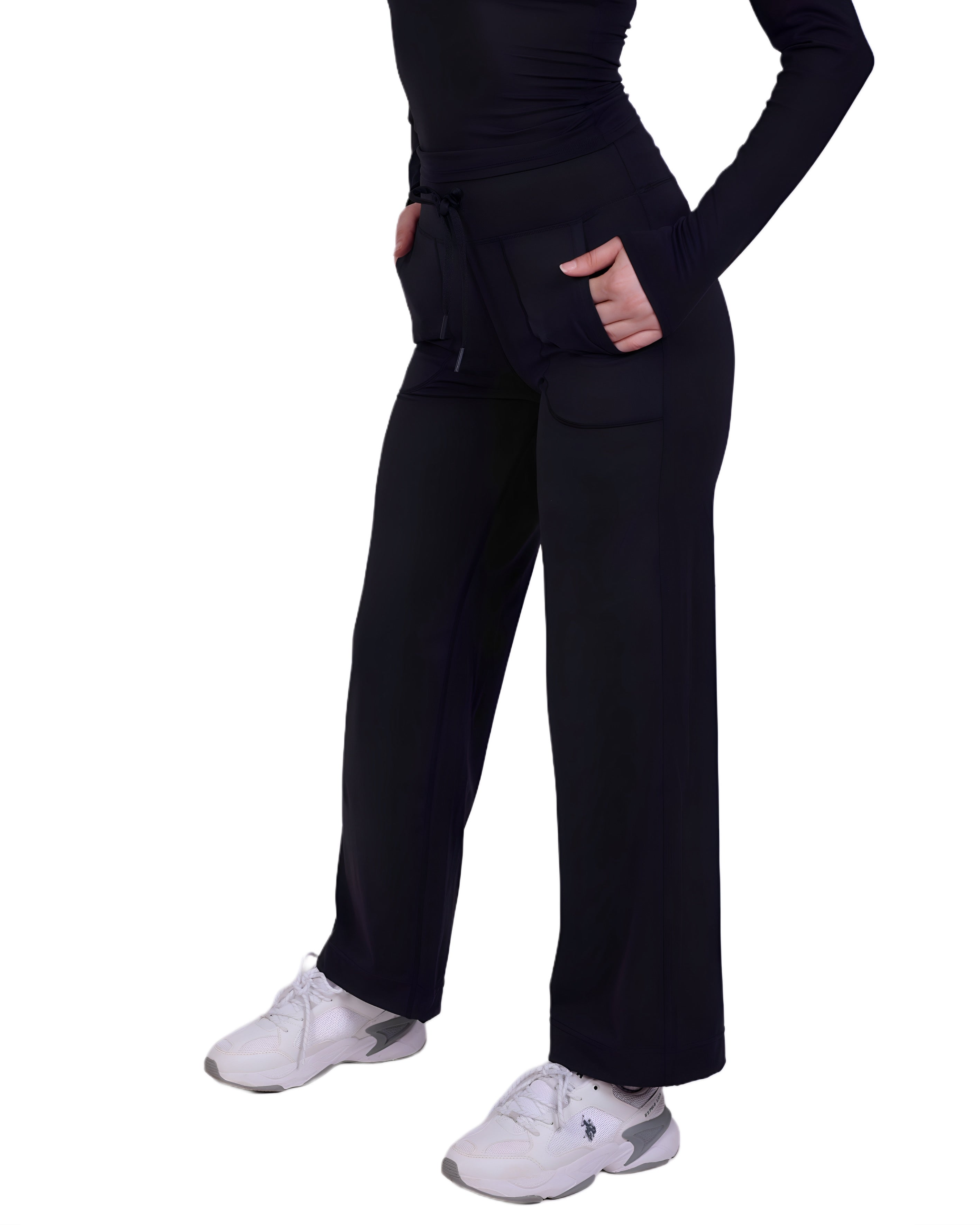 Flow Soul Freizeithose - Black - Leicht, nachhaltig, ideal für Yoga & Sport & Alltag