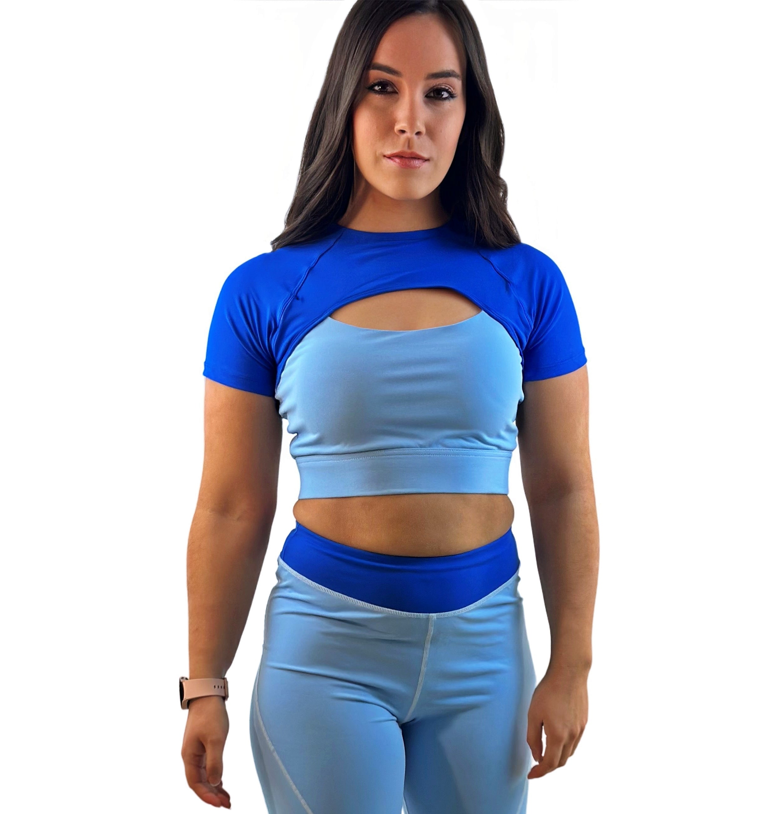 Rara Avis Activewear Top – Blue | Seamless, Sculpting &amp; Breathable for Yoga, Fitness &amp; All-Day Athleisure