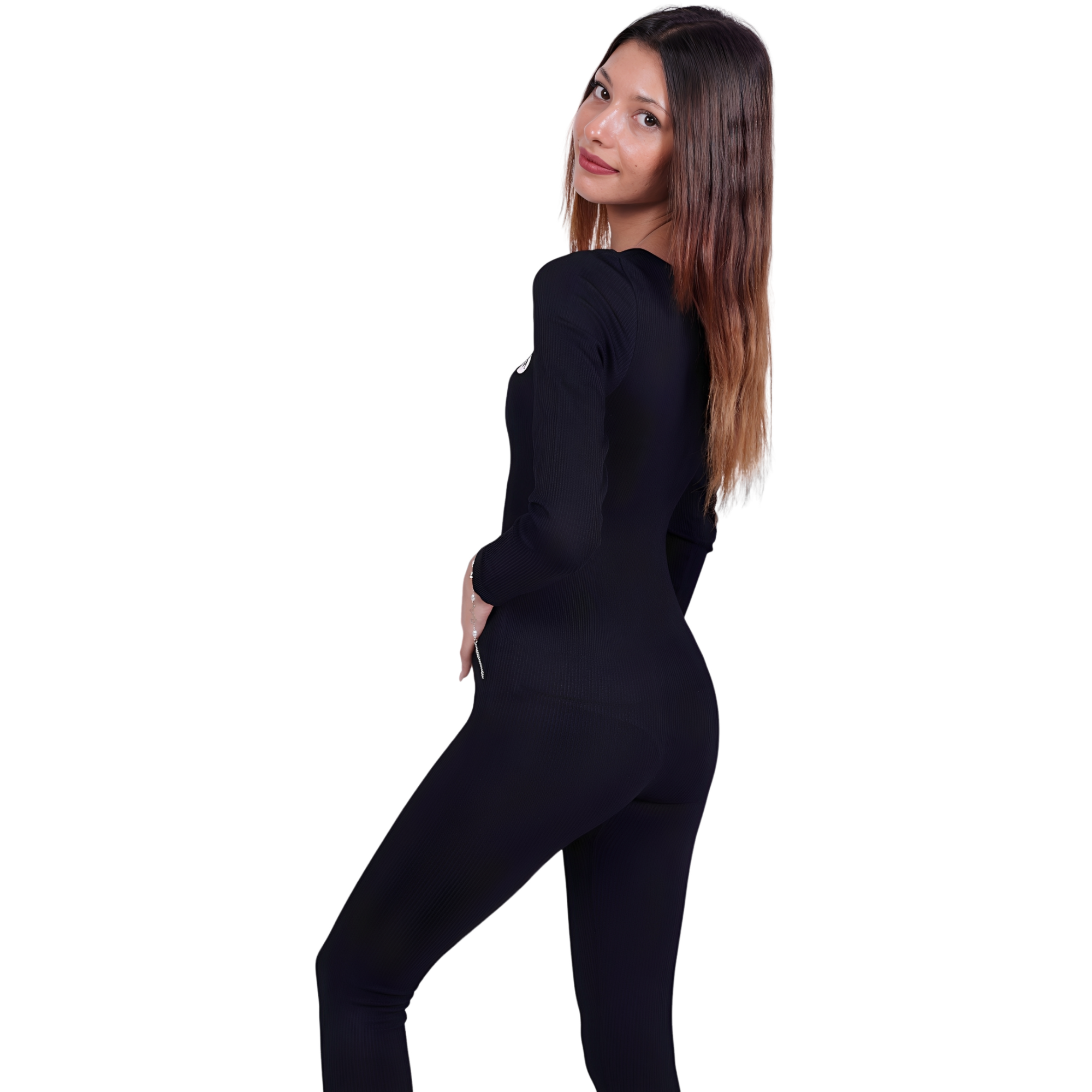 Tone Suite™ Einteiler Black – Figurbetont, Gerippt & Atmungsaktiv