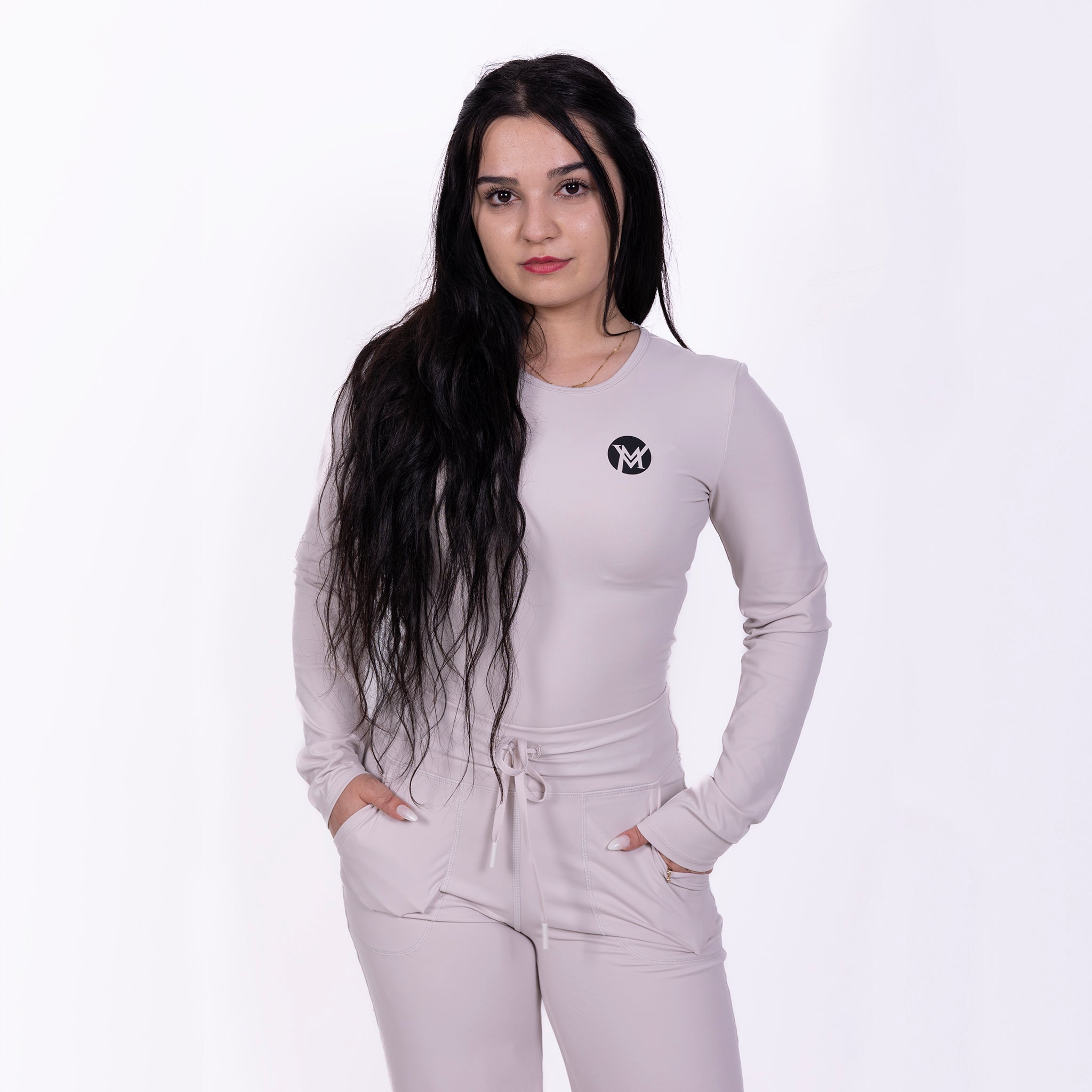 Flow Soul Activewear Top & Pants – Beige | Breathable, Sustainable & Luxe Fit for Yoga & Athleisure