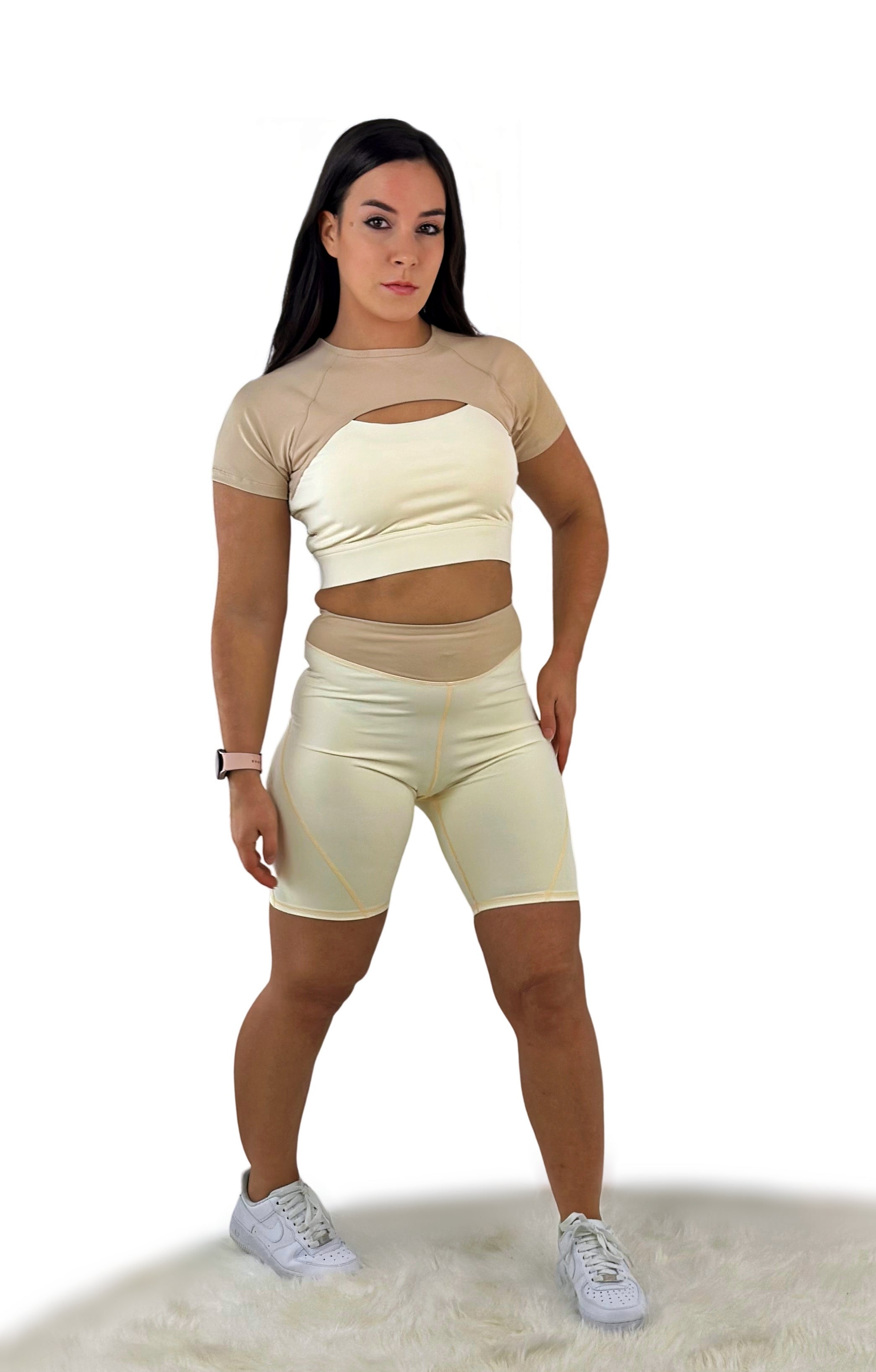 Rara Avis Activewear Top – Khaki | Seamless, Sculpting &amp; Breathable for Yoga, Fitness &amp; Everyday Athleisure