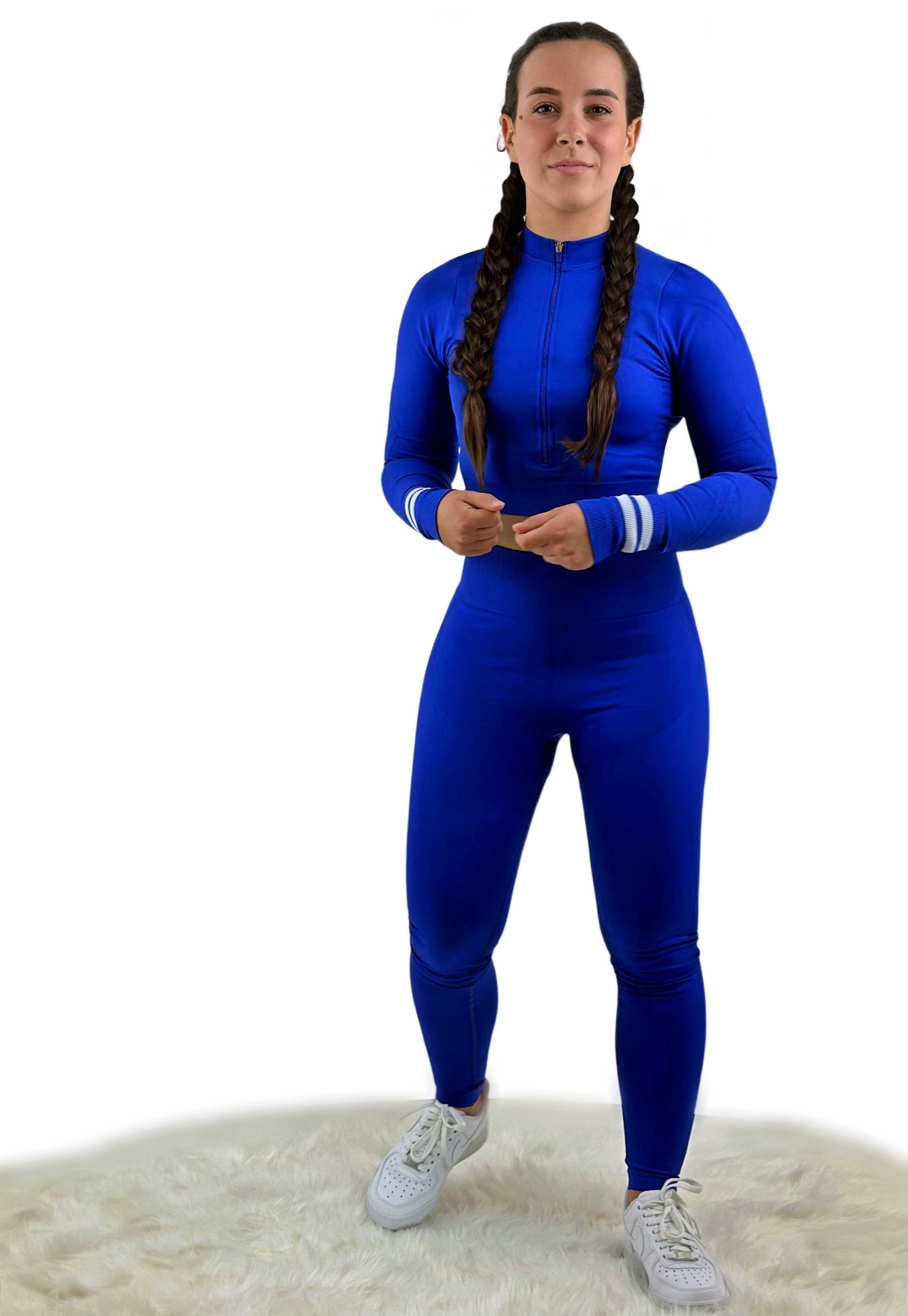 Smash Stripe Seamless Activewear Top – Sapphire Blue | Sculpting for Confidence, Movement &amp; Everyday Power