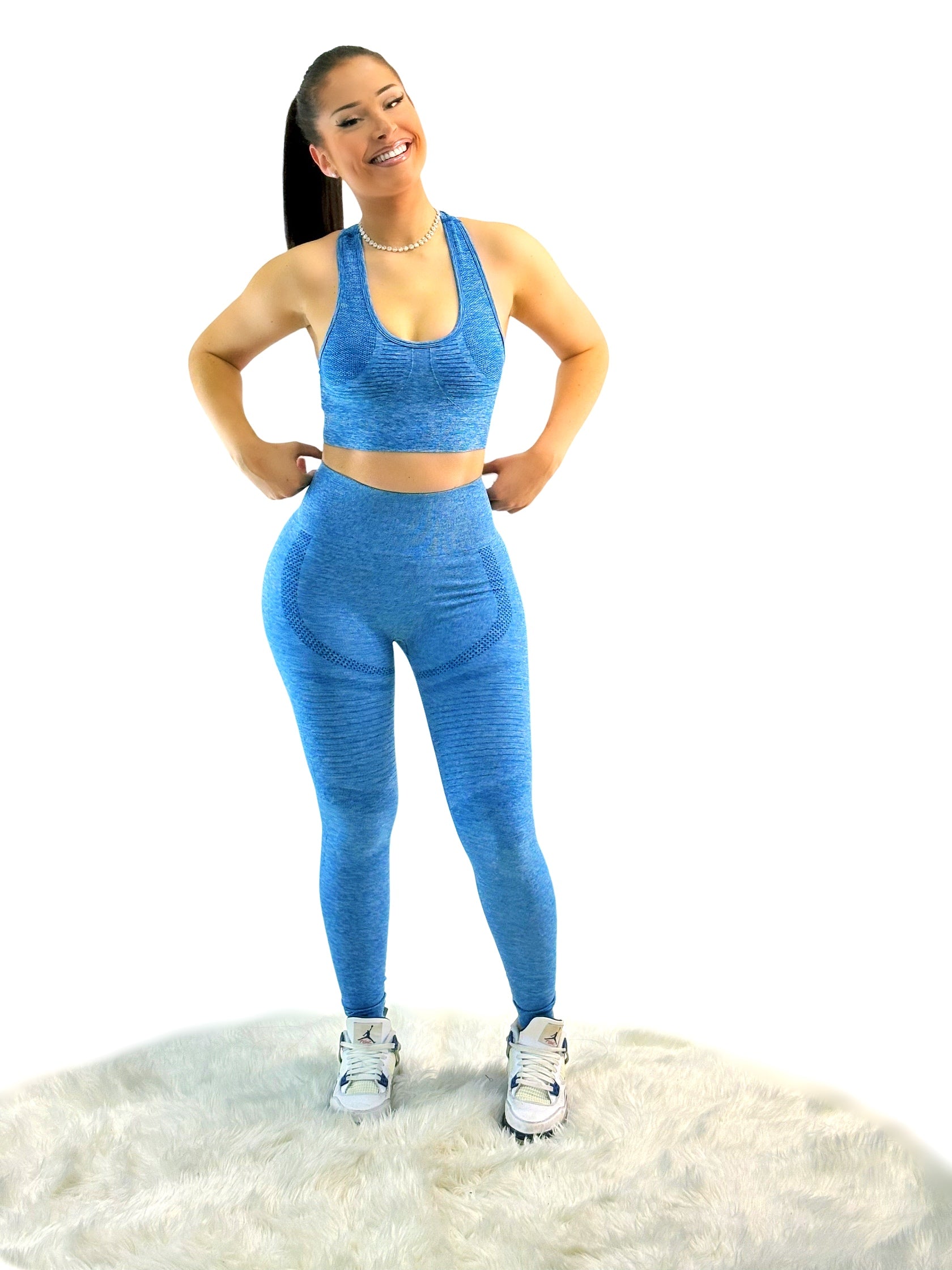 Fanatics Mesh Sport Leggings – Dark Blue | Seamless, sculpting leggings with breathable mesh for high-performance movement