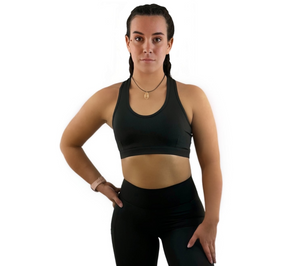 Shalina 3D Striped Sport Top – Black | Seamless Sculpting Activewear with Textured Design & High-Performance Comfort