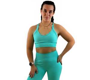 Crushed Seamless Top – Green | Flexible, Quick-Dry Activewear for Effortless Strength & Elevated Style