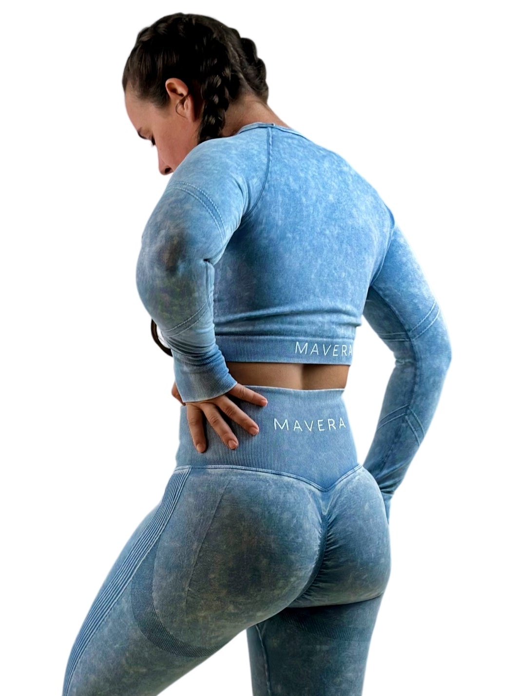 Nova Langarm-Top - Blue - Nahtlos und formend im Vintage Stil