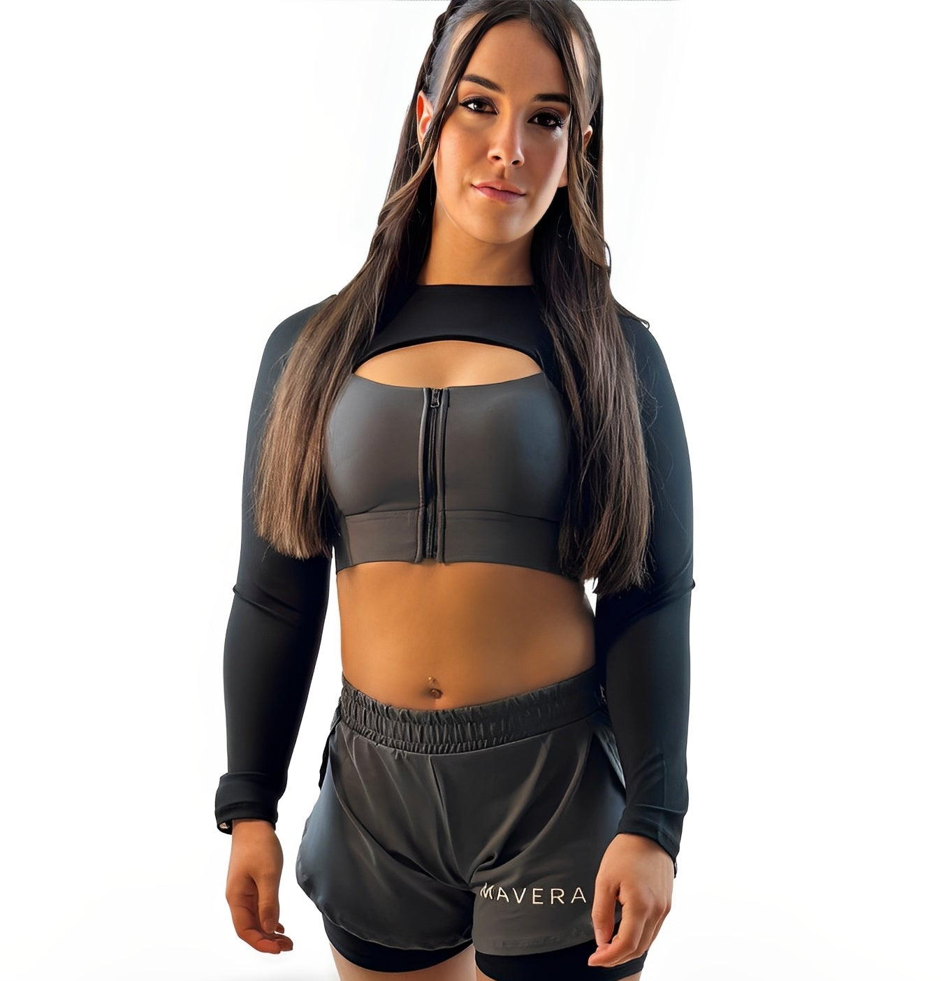 Rara Gear Activewear Top – Black Gray | Seamless, Breathable &amp; Supportive for Training, Running &amp; Everyday Athleisure