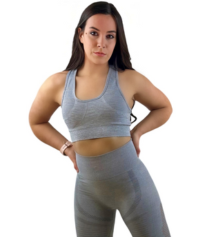 Fanatics Mesh Activewear Top – Light Gray | Seamless, breathable with sculpting fit and mesh panels