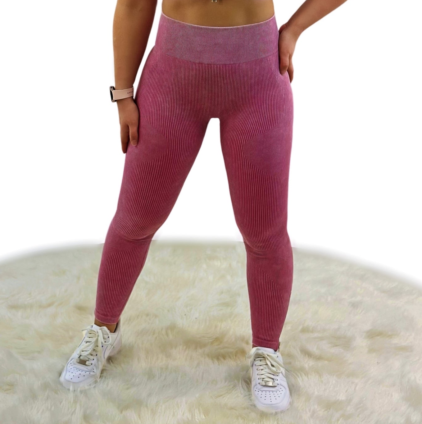 Eminence Legging - Wine Red - Luxuriöse, gerippte Struktur