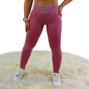 Eminence Legging - Wine Red - Luxuriöse, gerippte Struktur