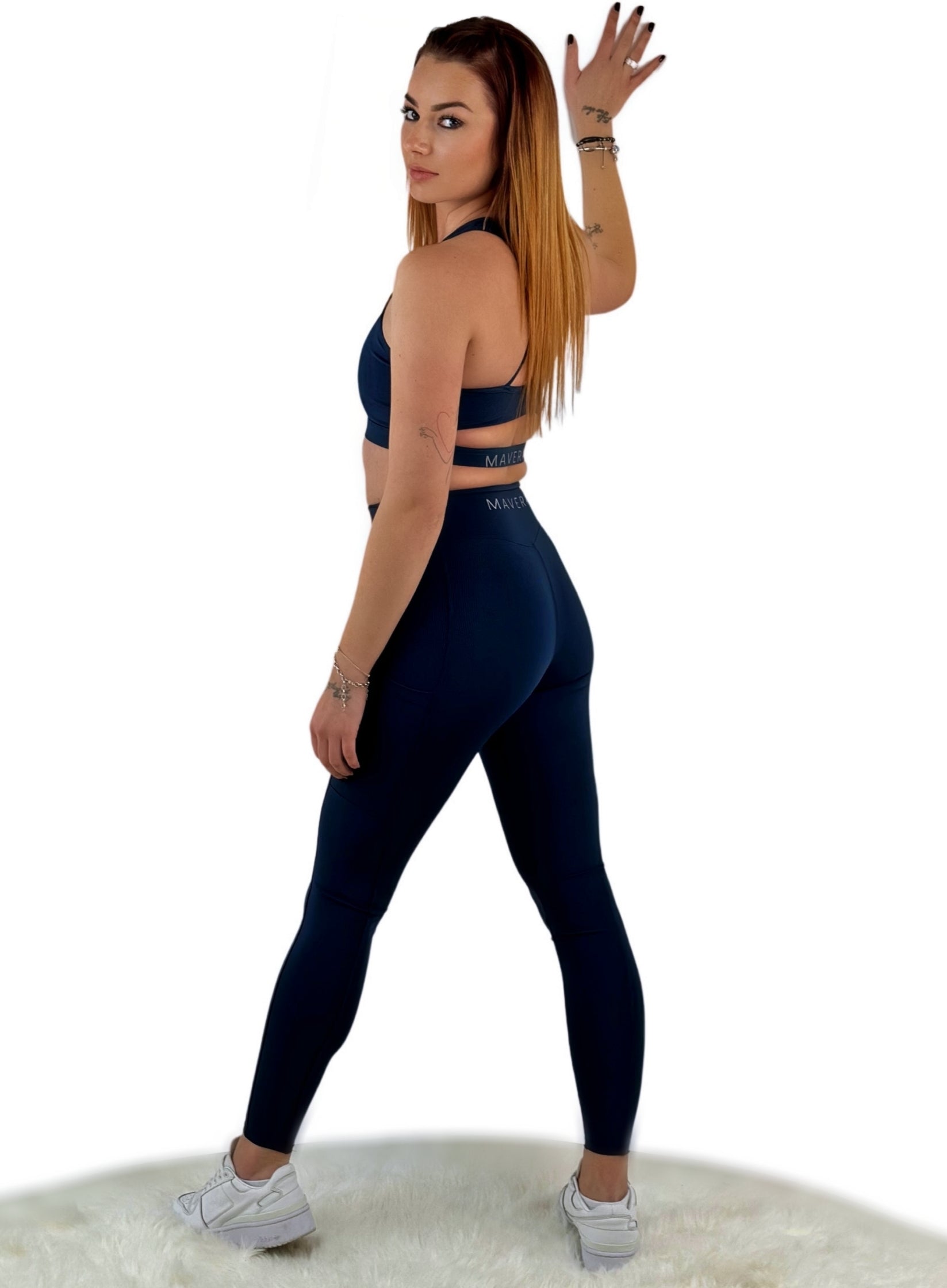 Shalina 3D Striped Seamless Legging – Sapphire Blue | Breathable, sculpting, and stylish