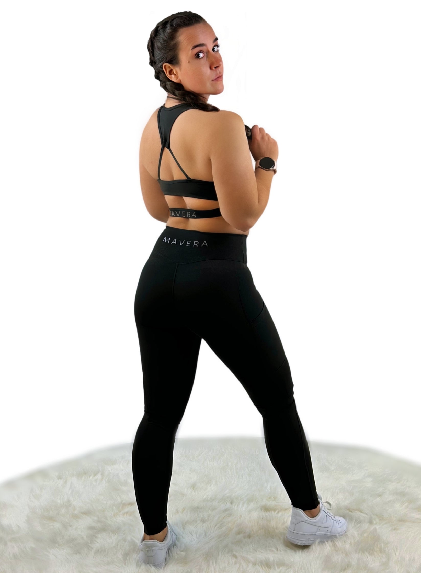 Shalina 3D Striped Sport Top – Black | Seamless Sculpting Activewear with Textured Design &amp; High-Performance Comfort