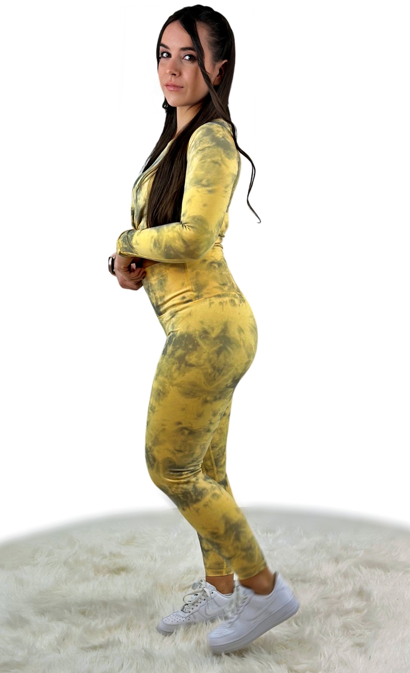 Smooth Tie Dye Legging Khaki - Beweglich & Stilvoll