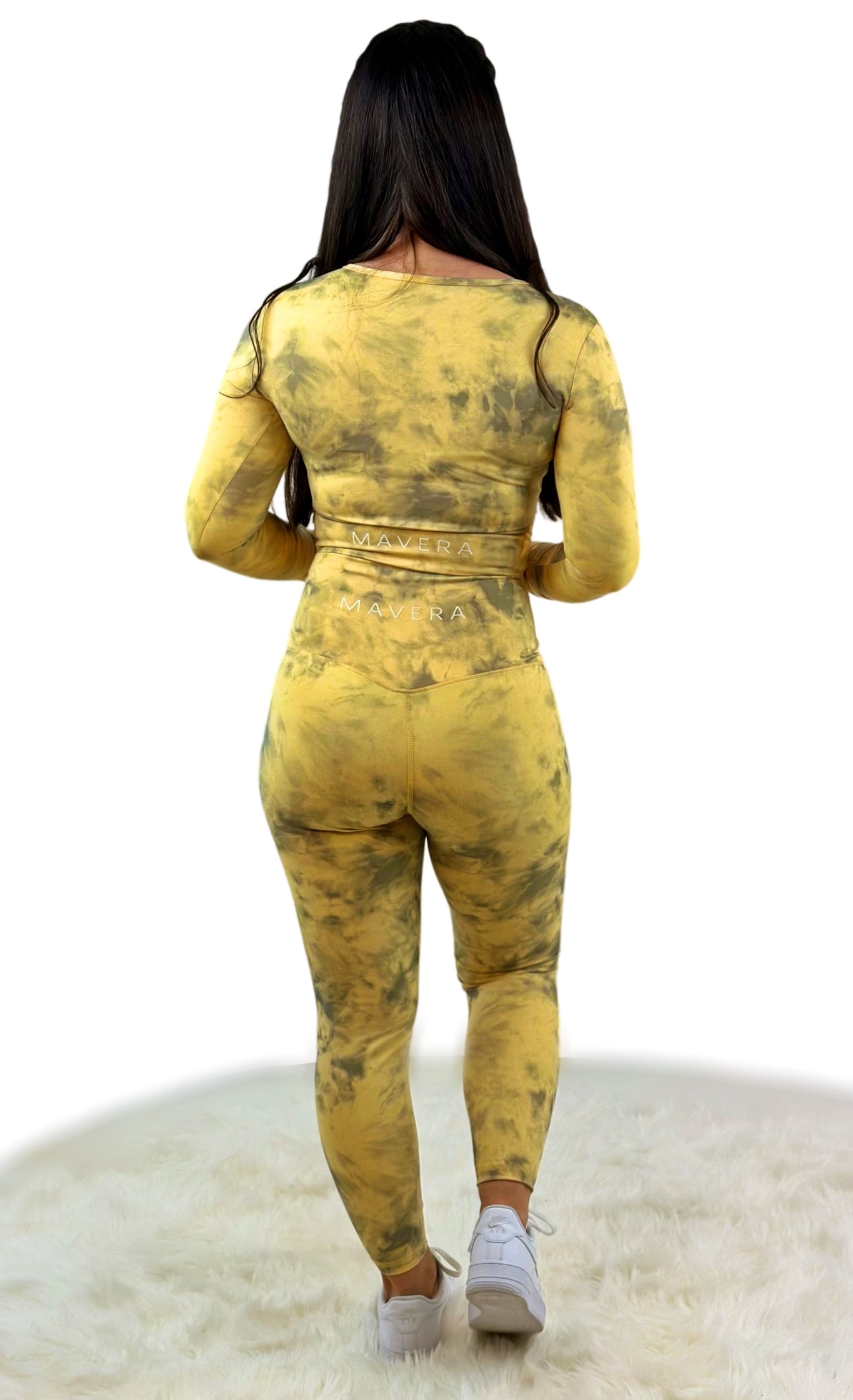 Smooth Tie Dye Activewear Top – Khaki | Ultra-Light Performance for Yoga, & Everyday Style