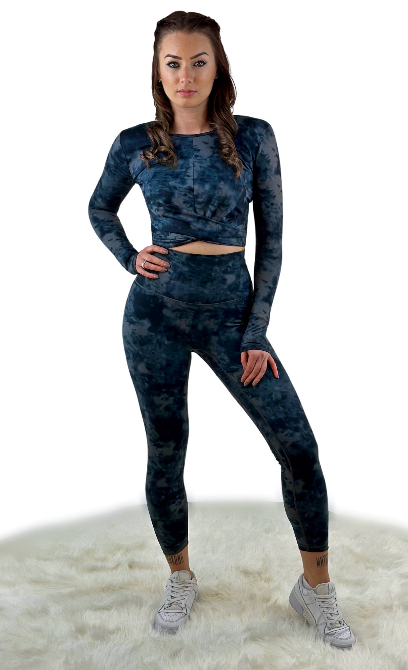 Smooth Tie-Dye Legging – Dark Gray | Seamless Performance Leggings with an Artistic Edge