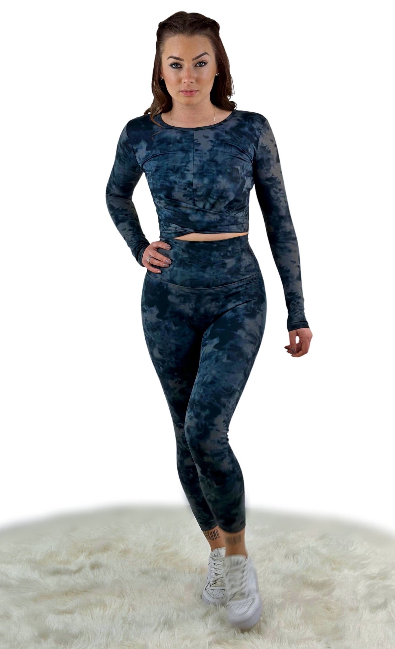 Smooth Tie Dye Top Dark Gray – Beweglich & Stilvoll