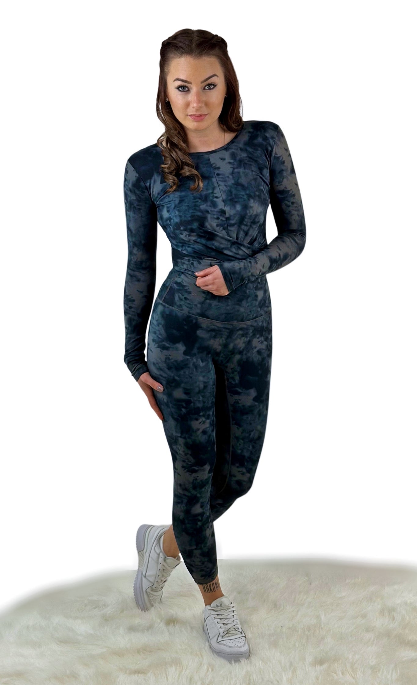 Smooth Tie Dye Top Dark Gray – Beweglich & Stilvoll