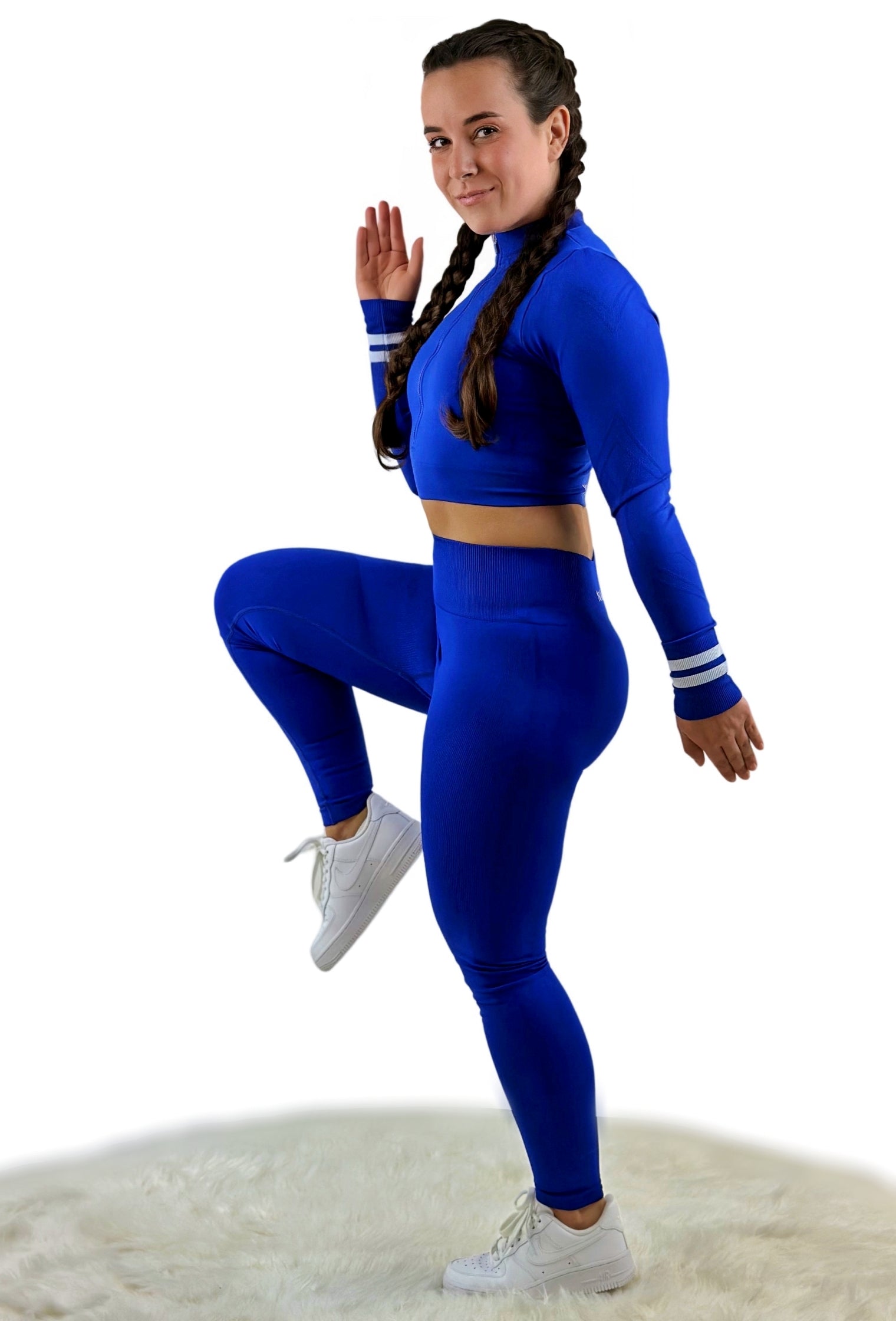 Smash Ribbed Legging – Sapphire Blue | High-performance seamless leggings for active women