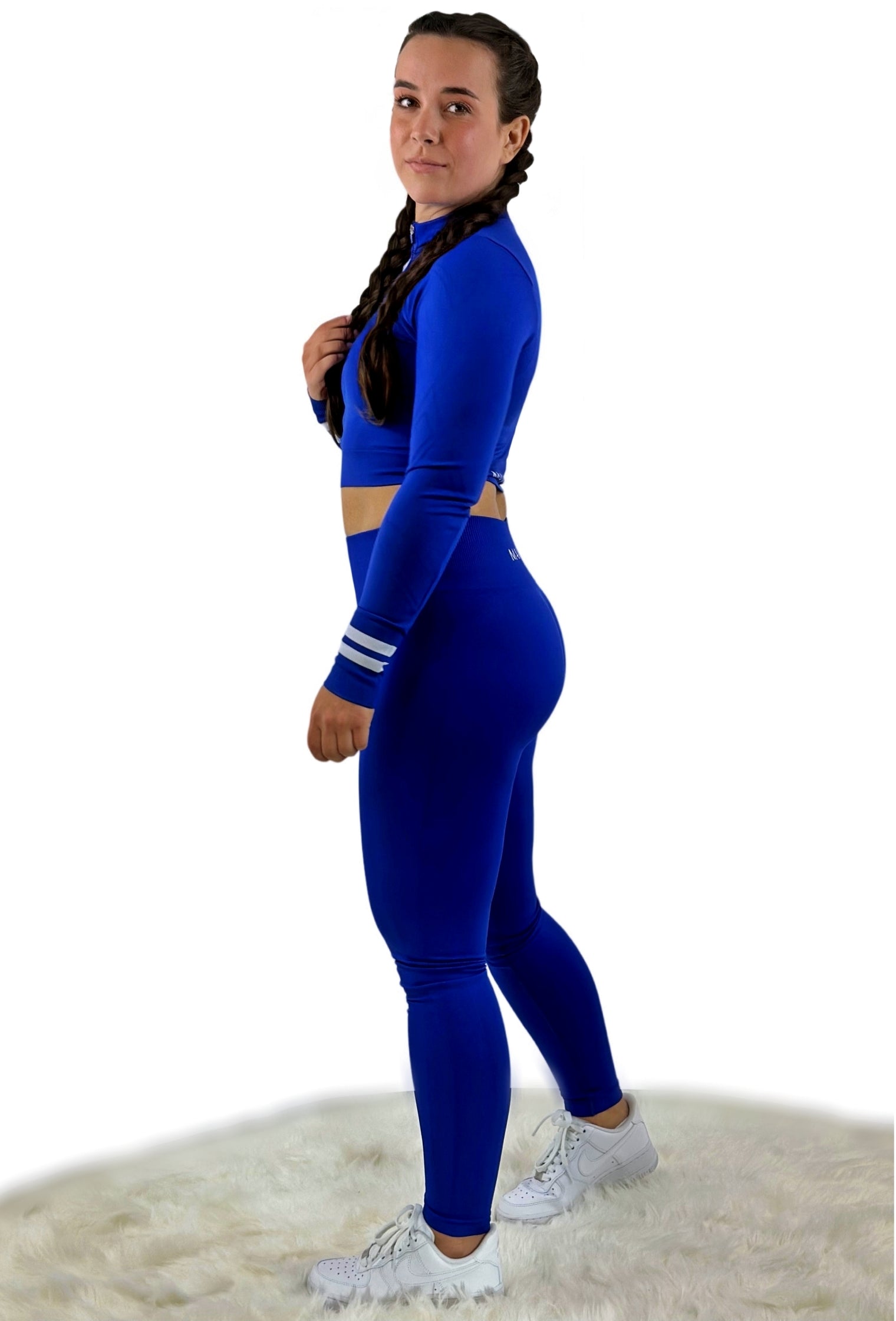 Smash Ribbed Legging – Sapphire Blue | High-performance seamless leggings for active women