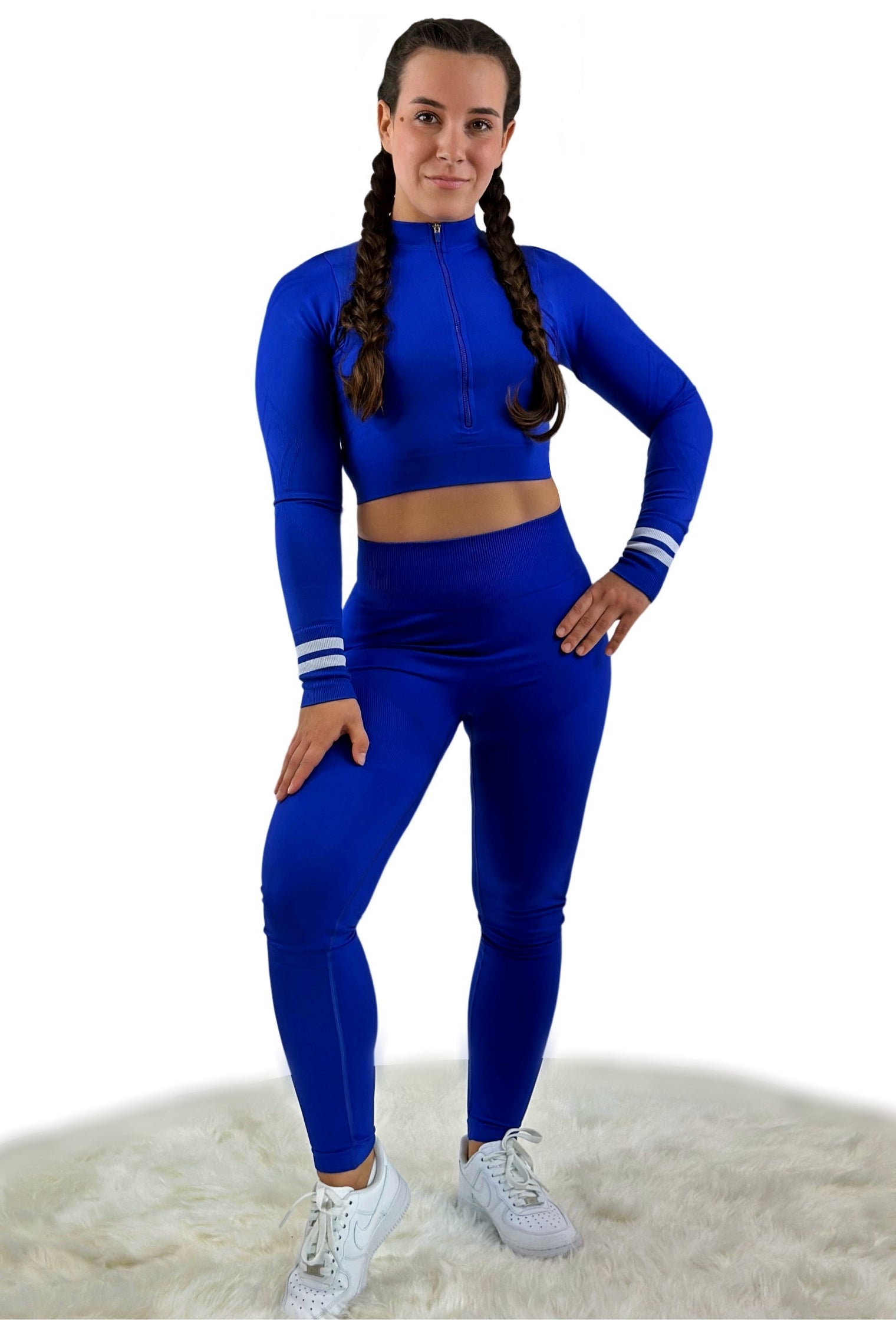 Smash Ribbed Legging – Sapphire Blue | High-performance seamless leggings for active women