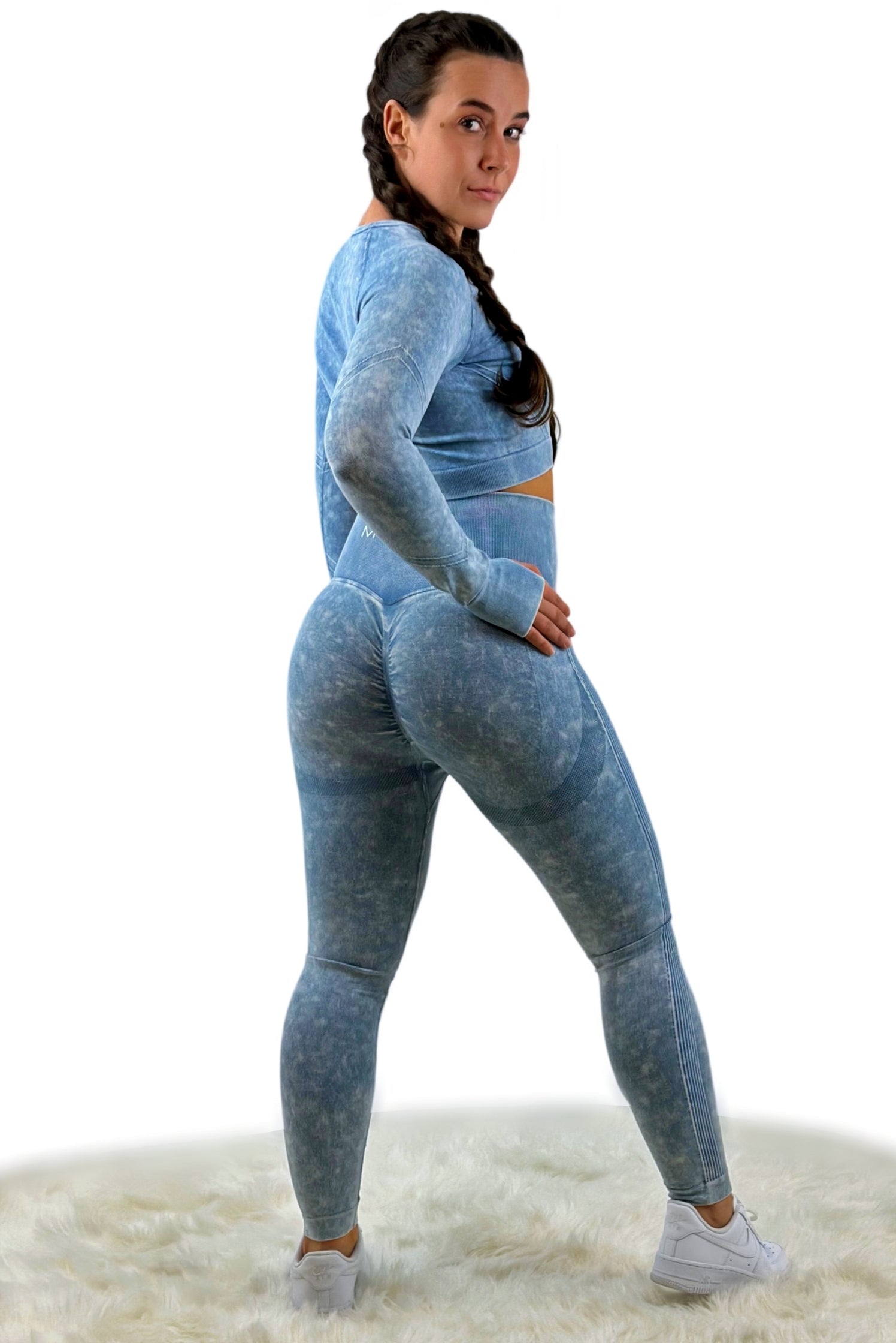 Nova Legging - Blue - Nahtlos und formend im Vintage Stil