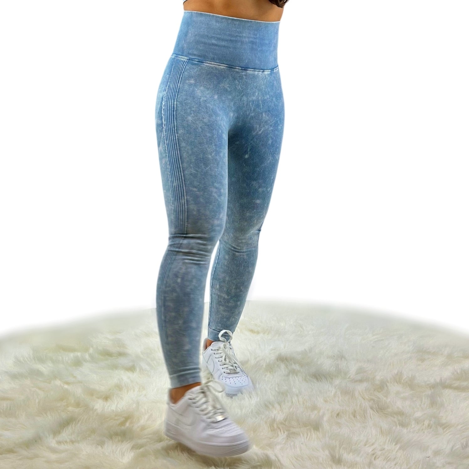 Nova Legging - Blue - Nahtlos und formend im Vintage Stil