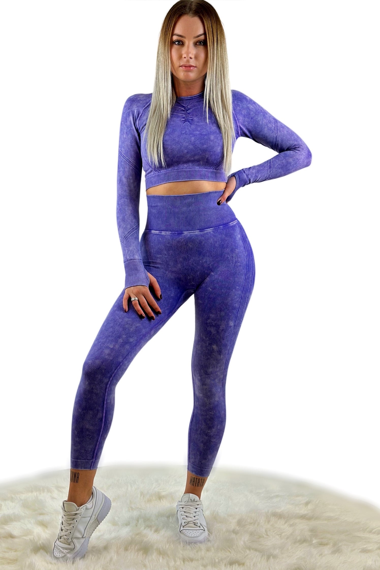Nova Washed Out Premium Legging – Light Purple | Seamless, sculpting leggings with vintage wash &amp; performance comfort