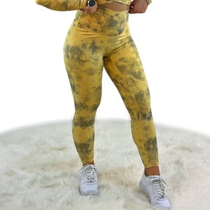 Smooth Tie Dye Legging Khaki - Beweglich & Stilvoll