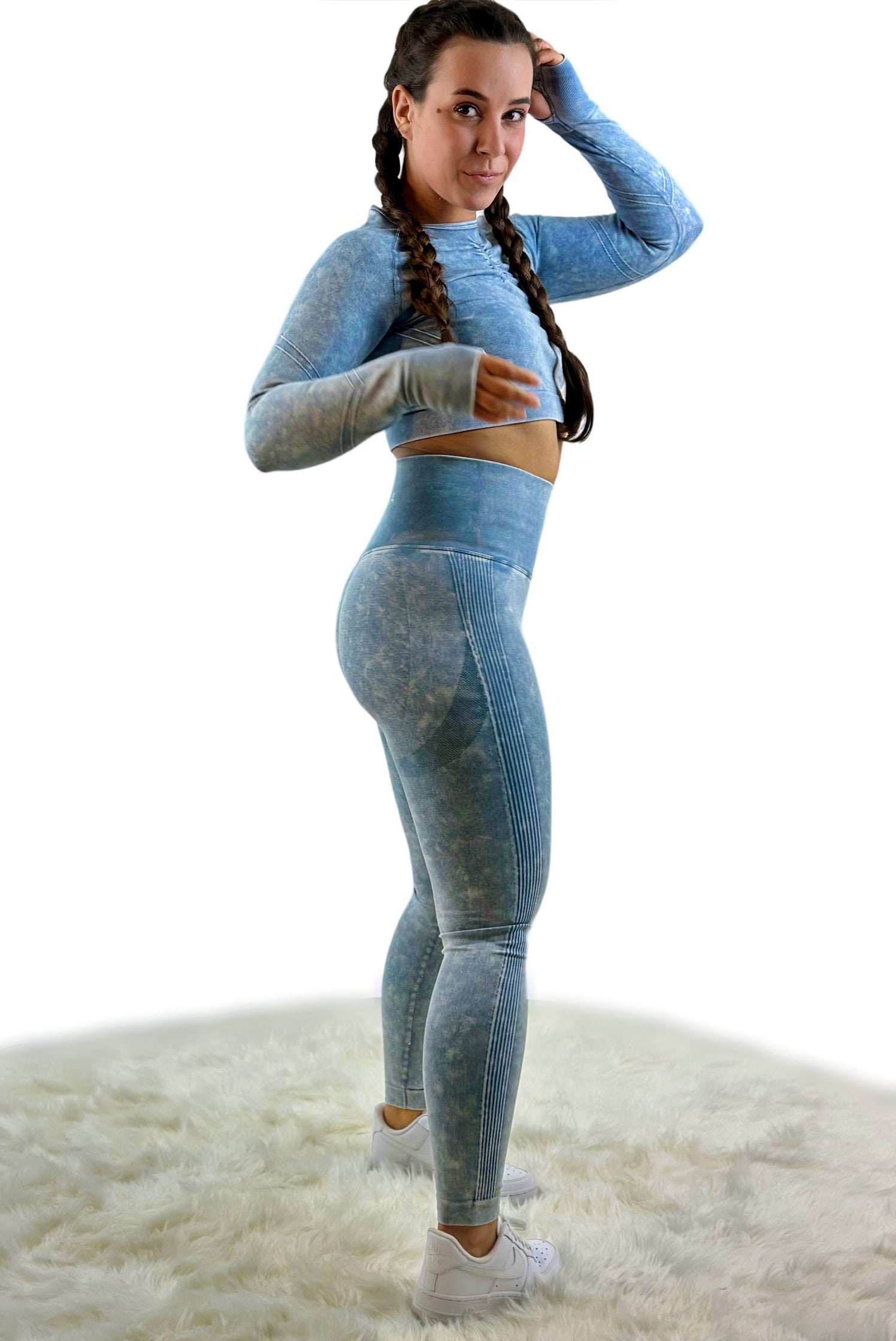 Nova Legging - Blue - Nahtlos und formend im Vintage Stil