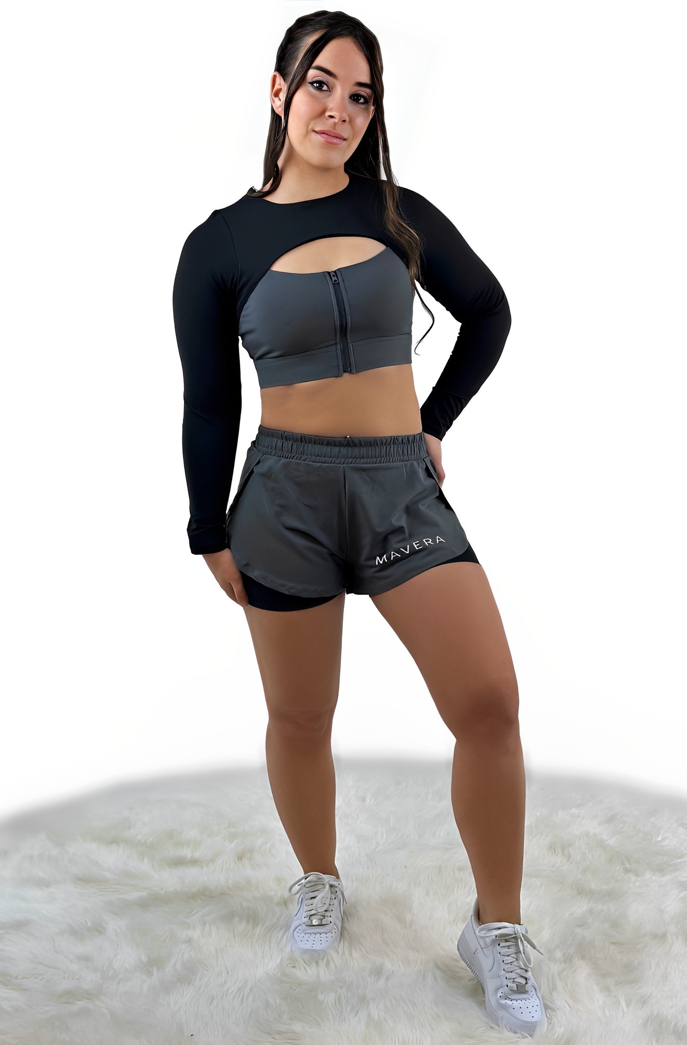 Rara Gear Langarm Top - Black Gray - Funktional, figurbetont & maximal flexibel.