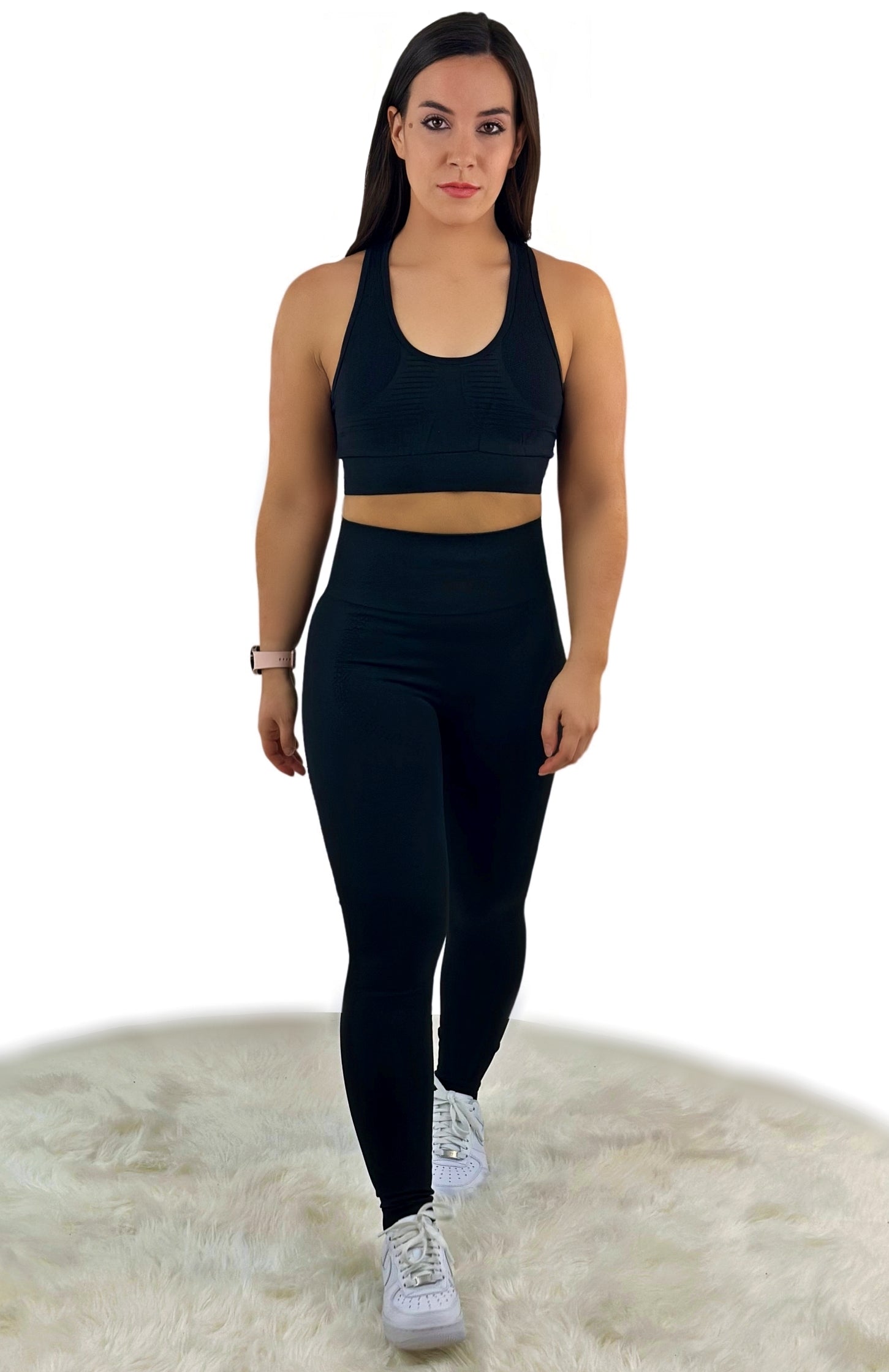 Fanatics Mesh Sport Leggings – Classic Black | Seamless, sculpting leggings with breathable mesh for bold, high-performance style