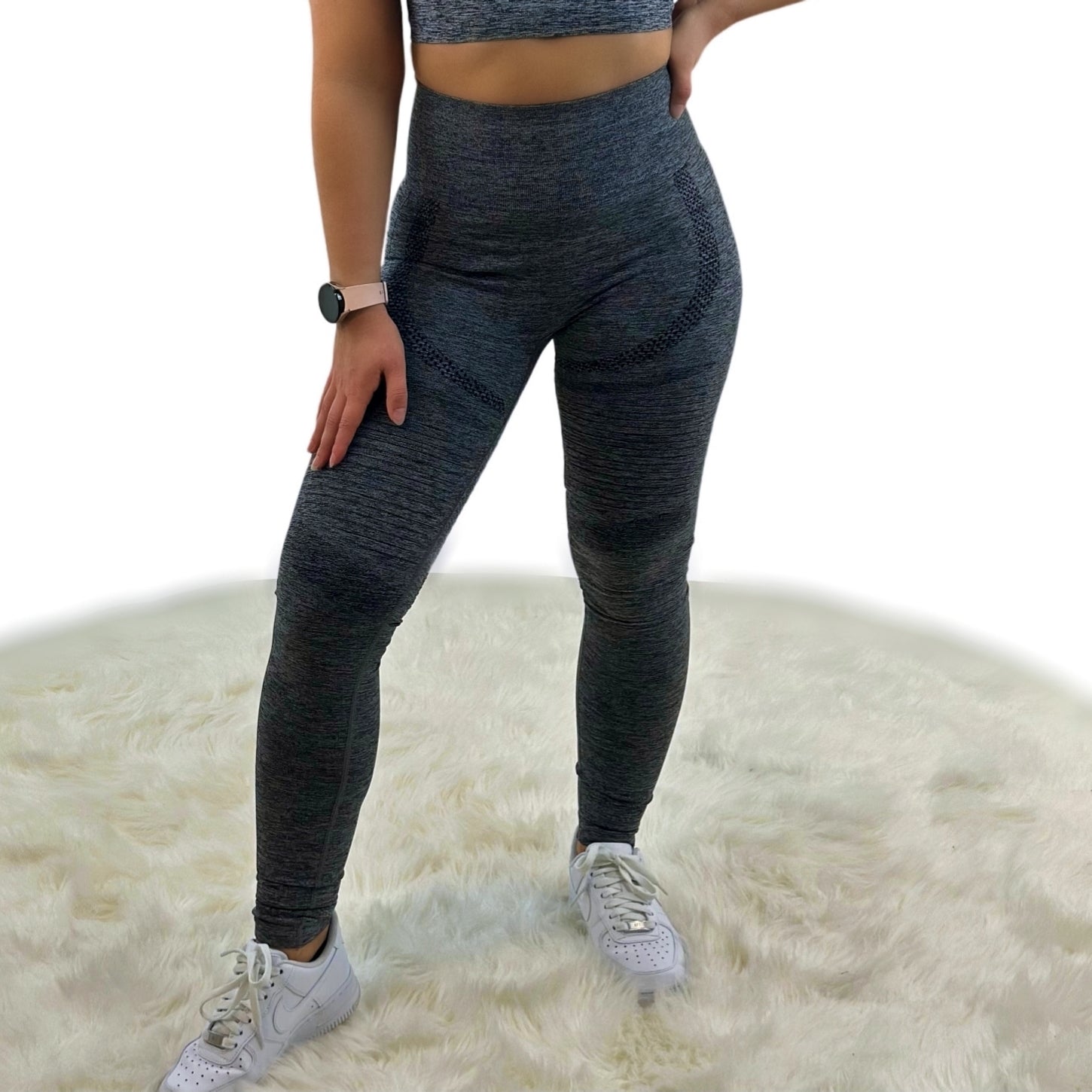 Fanatics Mesh Sport Leggings – Dark Gray | Sculpting, breathable activewear with mesh panels for performance and style