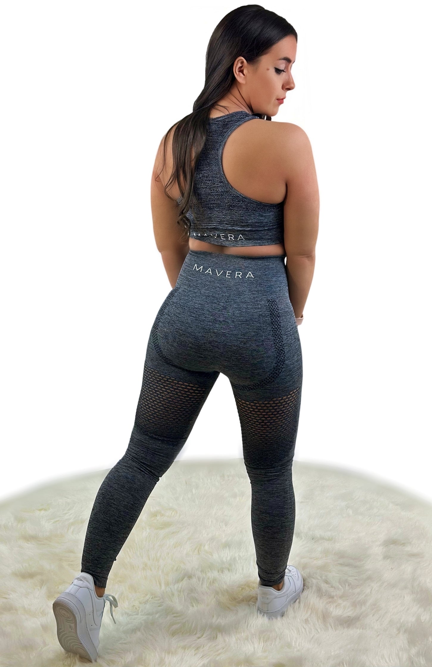 Fanatics Mesh Activewear Top – Dark Gray | Seamless, sculpting with breathable mesh for performance and style