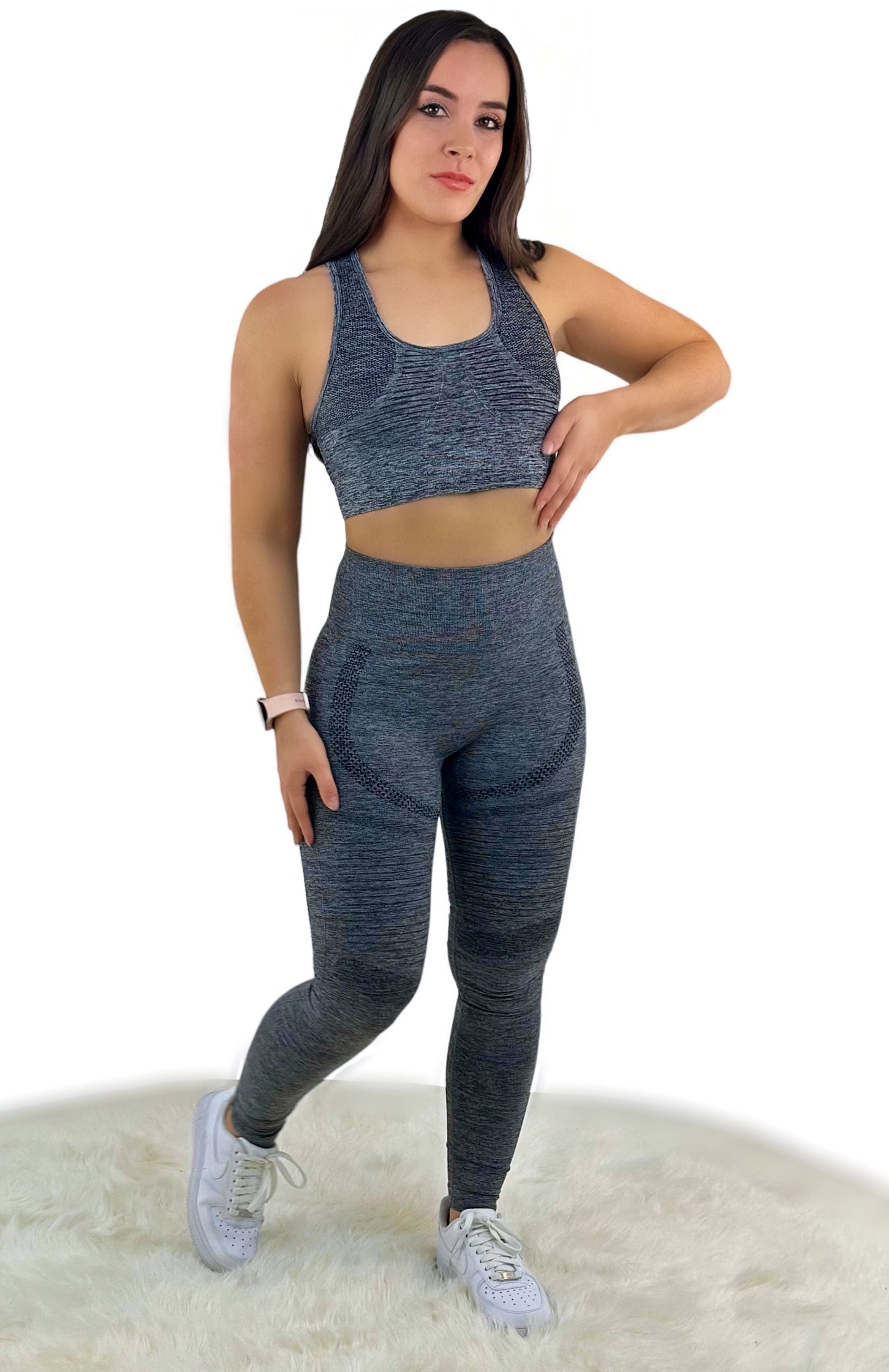 Fanatics Mesh Sport Leggings – Dark Gray | Sculpting, breathable activewear with mesh panels for performance and style