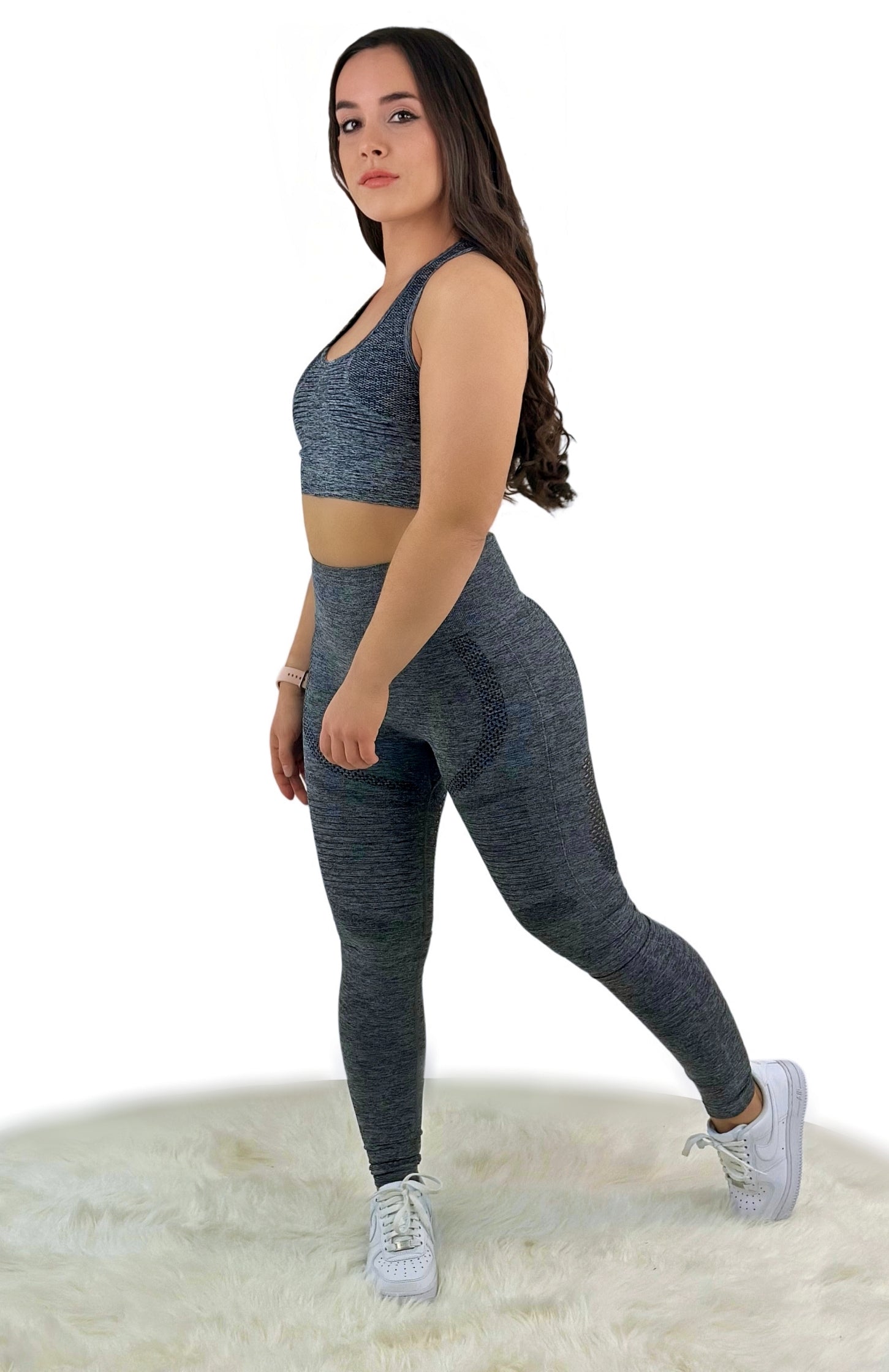 Fanatics Mesh Sport Leggings – Dark Gray | Sculpting, breathable activewear with mesh panels for performance and style