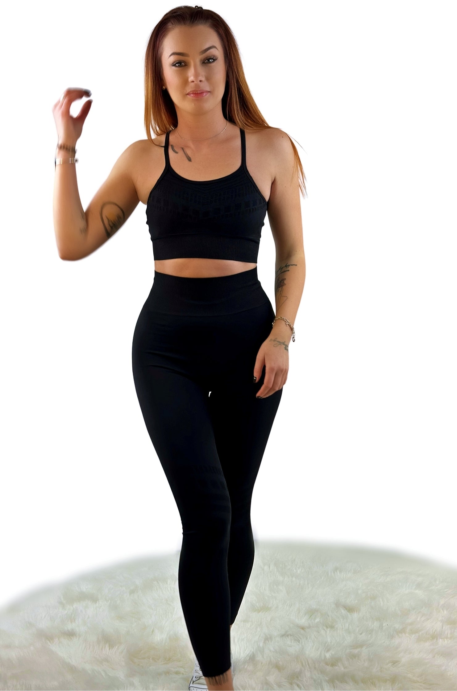 Vice Sport Leggings – Jet Black | Seamless, sculpting activewear for bold performance and everyday style