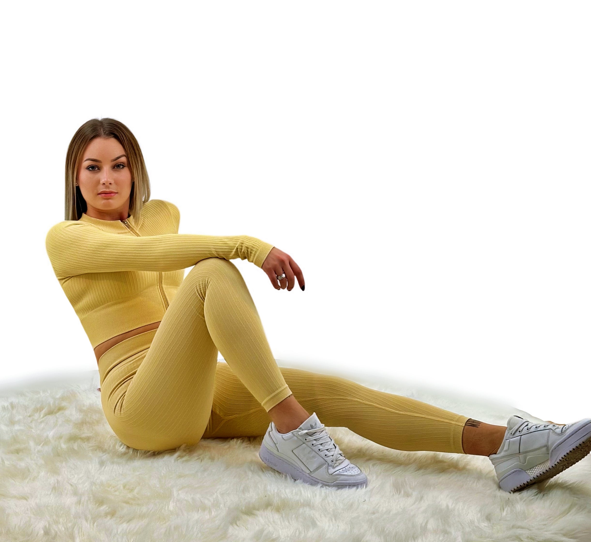 Tribute Ribbed Hip Lift Legging – Khaki | Seamless, sculpting activewear for fitness &amp; athleisure