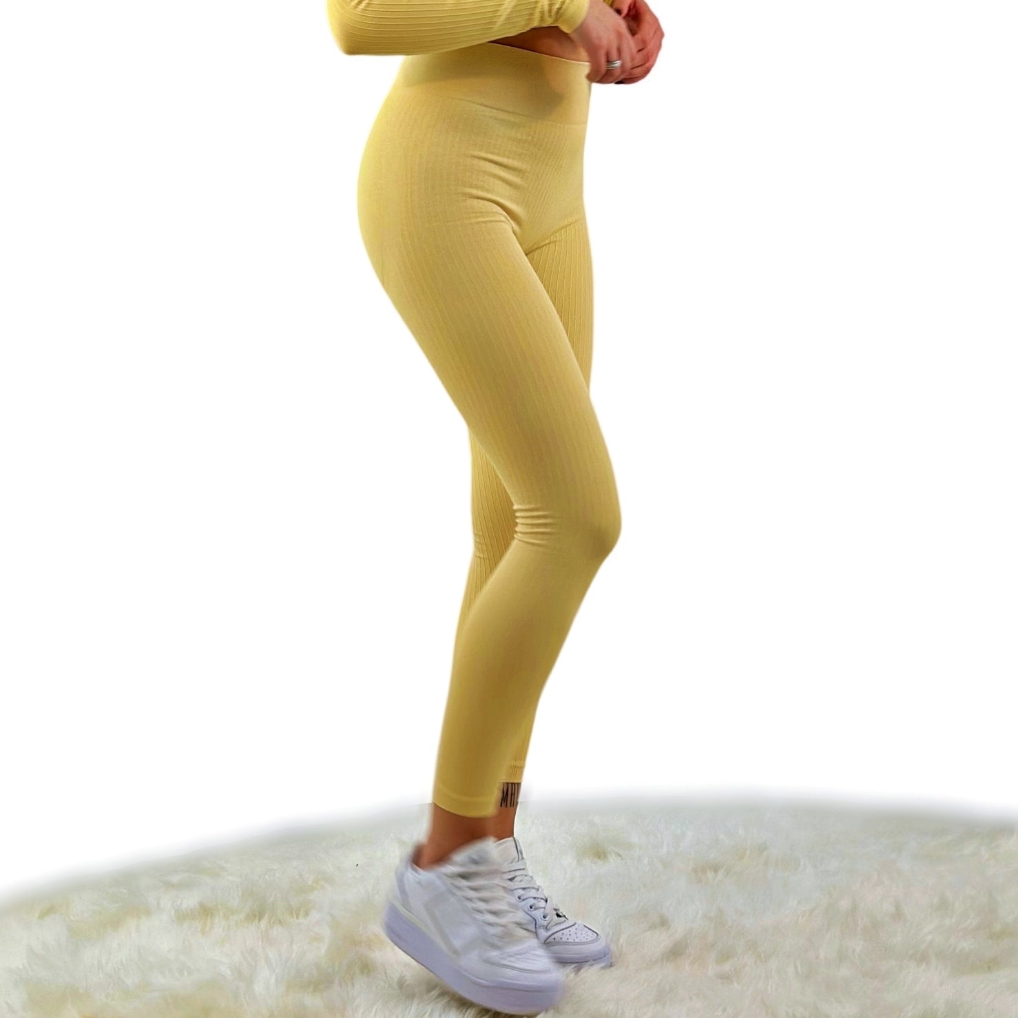 Tribute Ribbed Hip Lift Legging – Khaki | Seamless, sculpting activewear for fitness &amp; athleisure