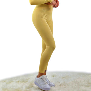 Tribute Ribbed Hip Lift Legging – Khaki | Seamless, sculpting activewear for fitness & athleisure