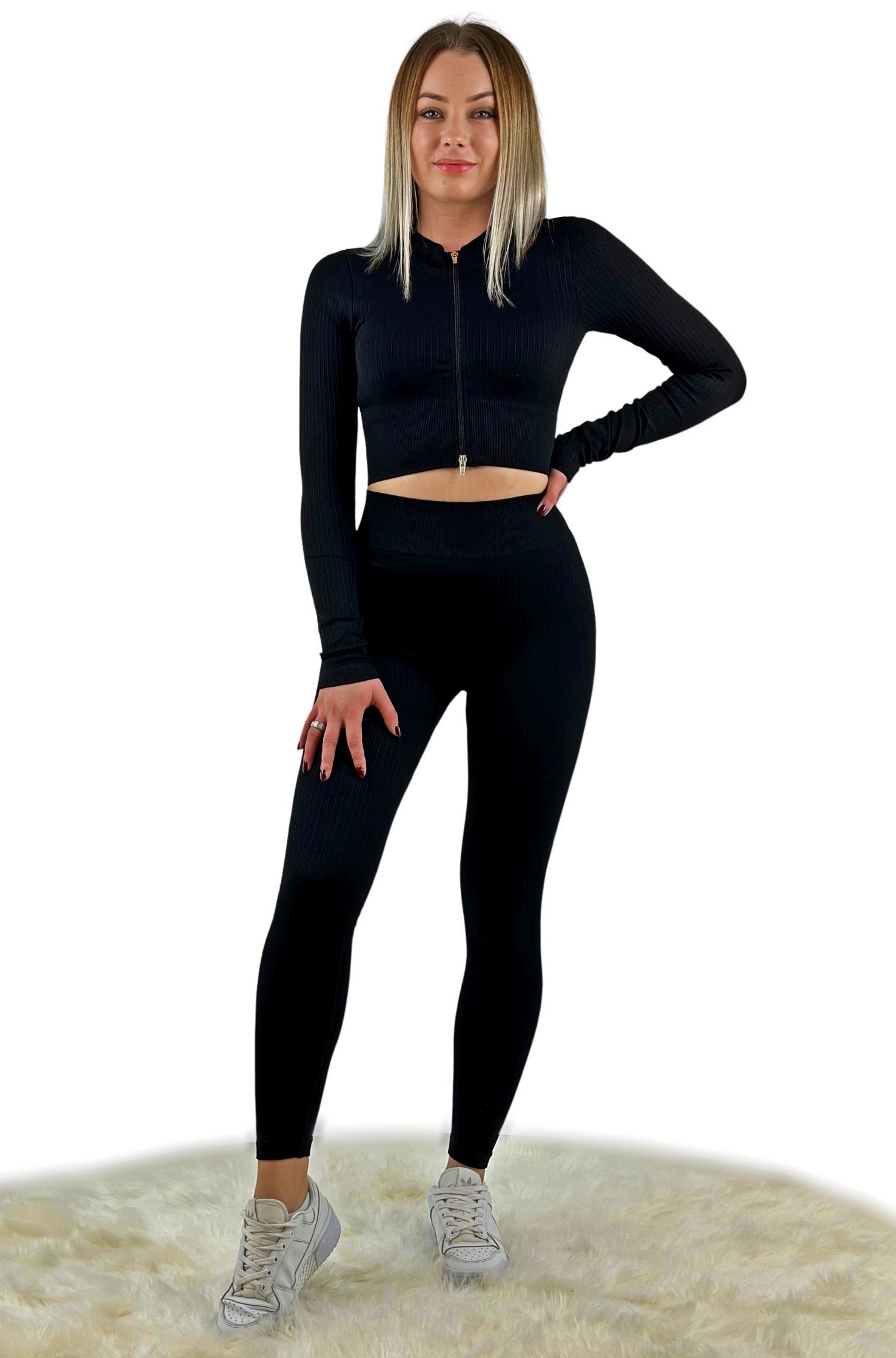 Tribute Ribbed Activewear Top – Black | Seamless, sculpting performance for yoga, fitness &amp; everyday athleisure